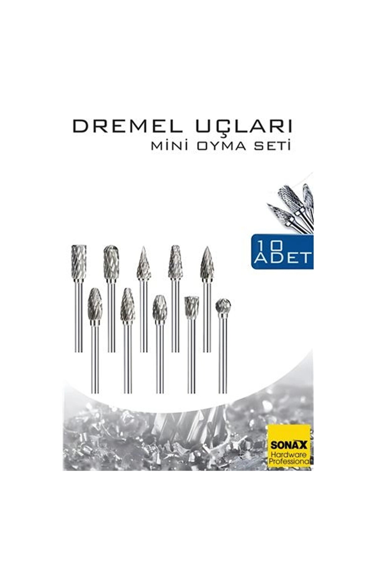 Buti̇k Dremel Uyumlu Mi̇ni̇ Oyma Grav&uuml;r U&ccedil; Seti̇ &ndash; 10 Lu Tungsten Karb&uuml;r Ahşap/Metal/Plasti̇k İ&ccedil;i̇n