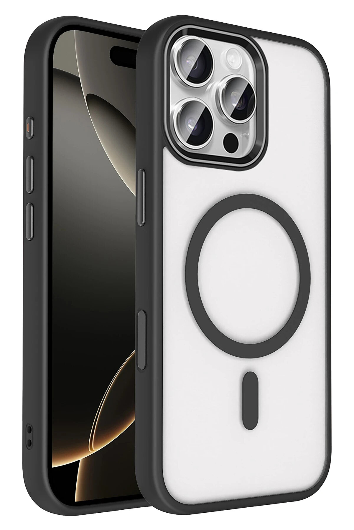 Buti̇k Harmonyaura Apple İphone 16 Pro Max Terea Magsafe Kapak - Si̇yah