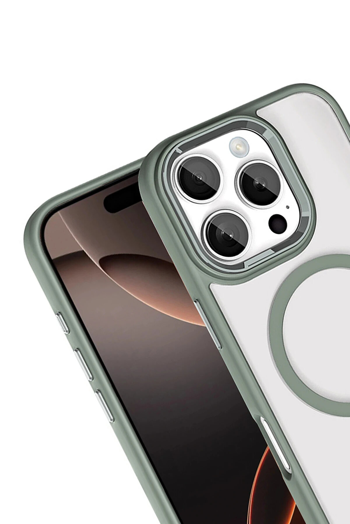 Buti̇k Harmonyaura Apple İphone 16 Pro Max Terea Magsafe Kapak - Ti̇tan Gri̇