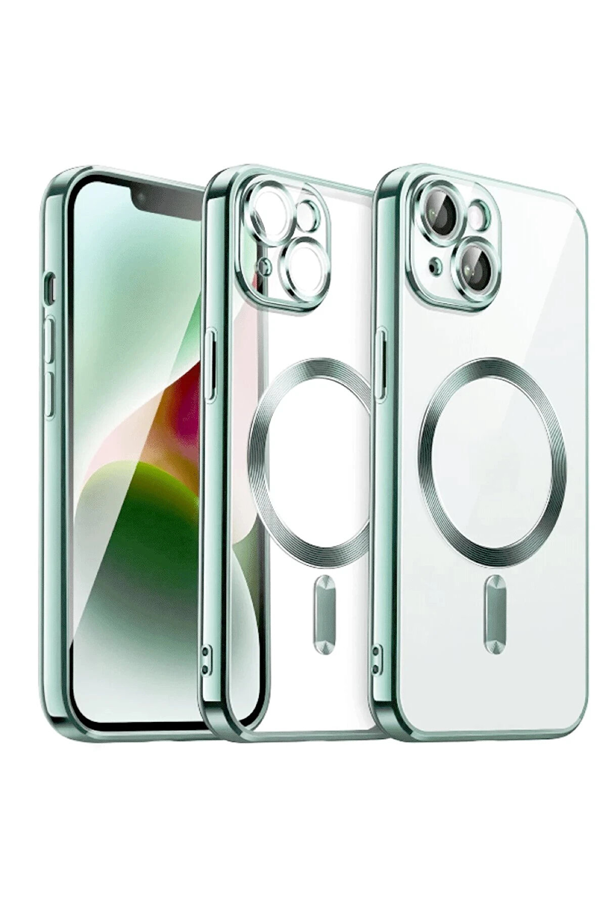 Ceptetoptan Harmonyaura İphone 15 Kılıf Kross Magneti̇csafe Kapak - Koyu Yeşi̇l