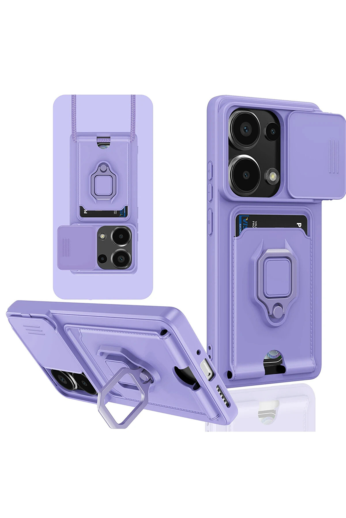 Buti̇k Harmonyaura Xi̇aomi̇ Redmi̇ Note 13 Pro 4G Kılıf Zuma Kartvi̇zi̇tli̇ Y&uuml;z&uuml;kl&uuml; Si̇li̇kon - Li̇la