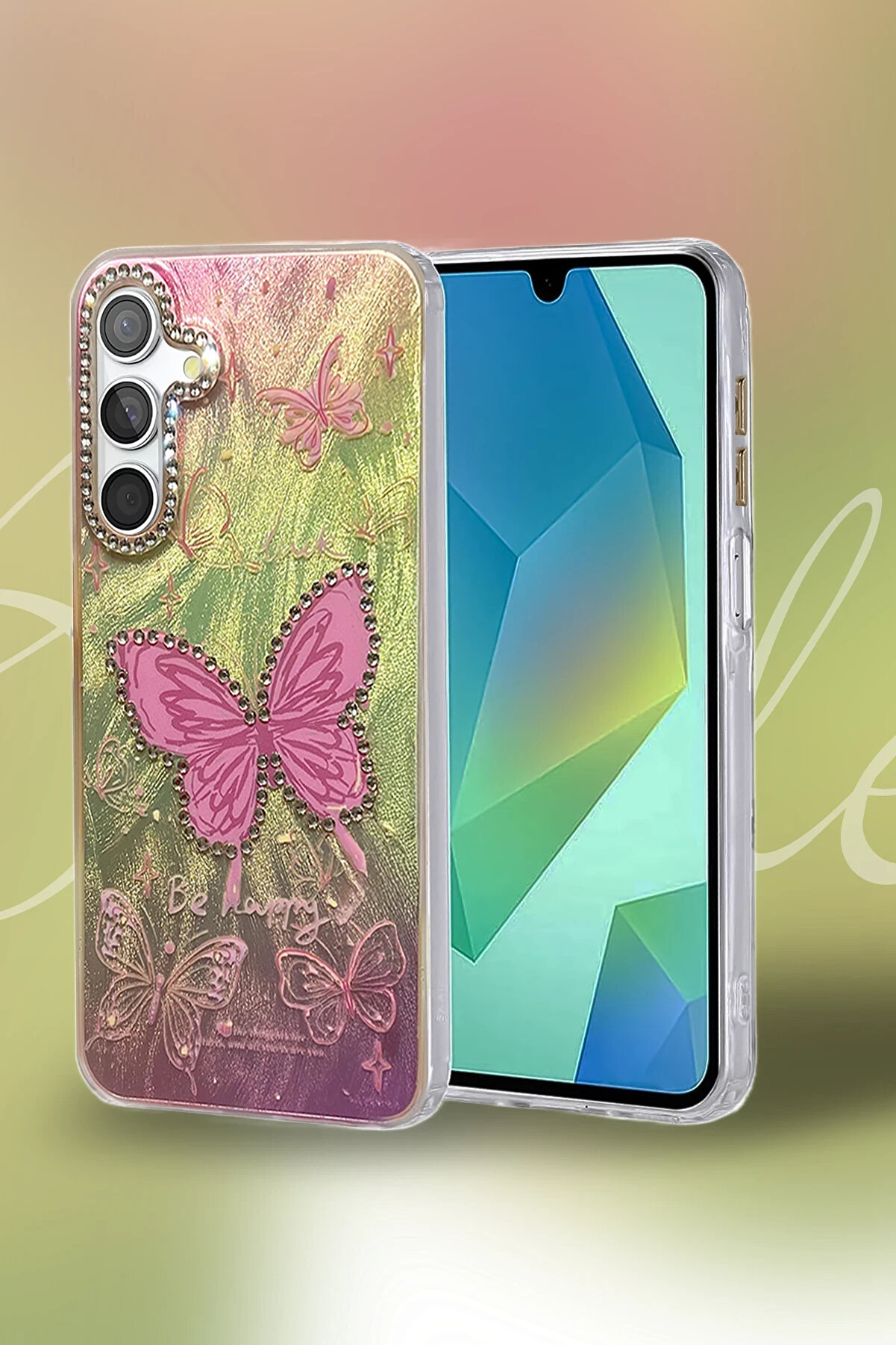 Buti̇k Harmonyaura Samsung Galaxy S24 Fe Kılıf Blade Aynalı Desenli̇ Kapak - Desen 6