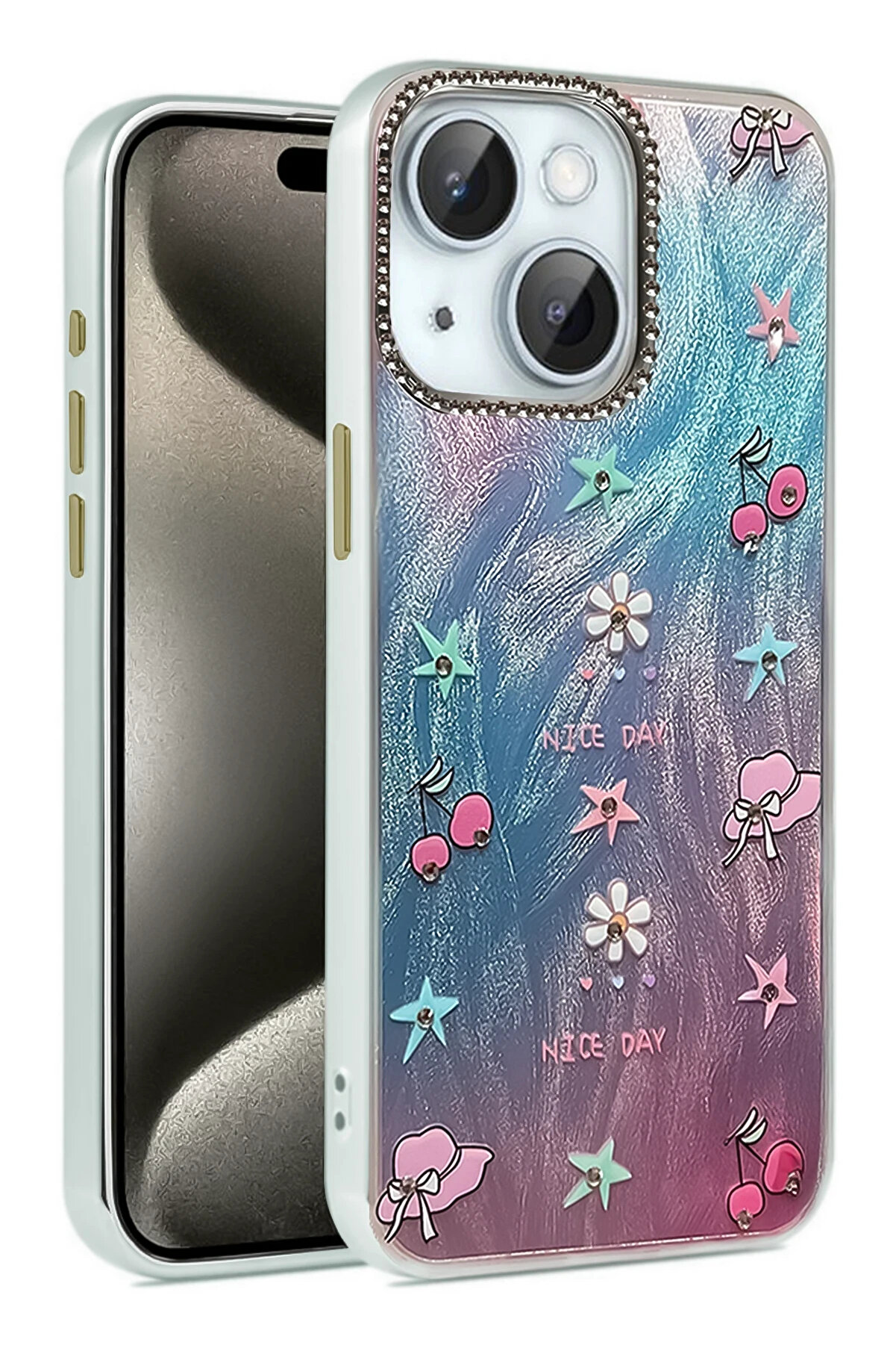 Buti̇k Harmonyaura İphone 15 Plus Kılıf Blade Aynalı Desenli̇ Kapak - Desen 4