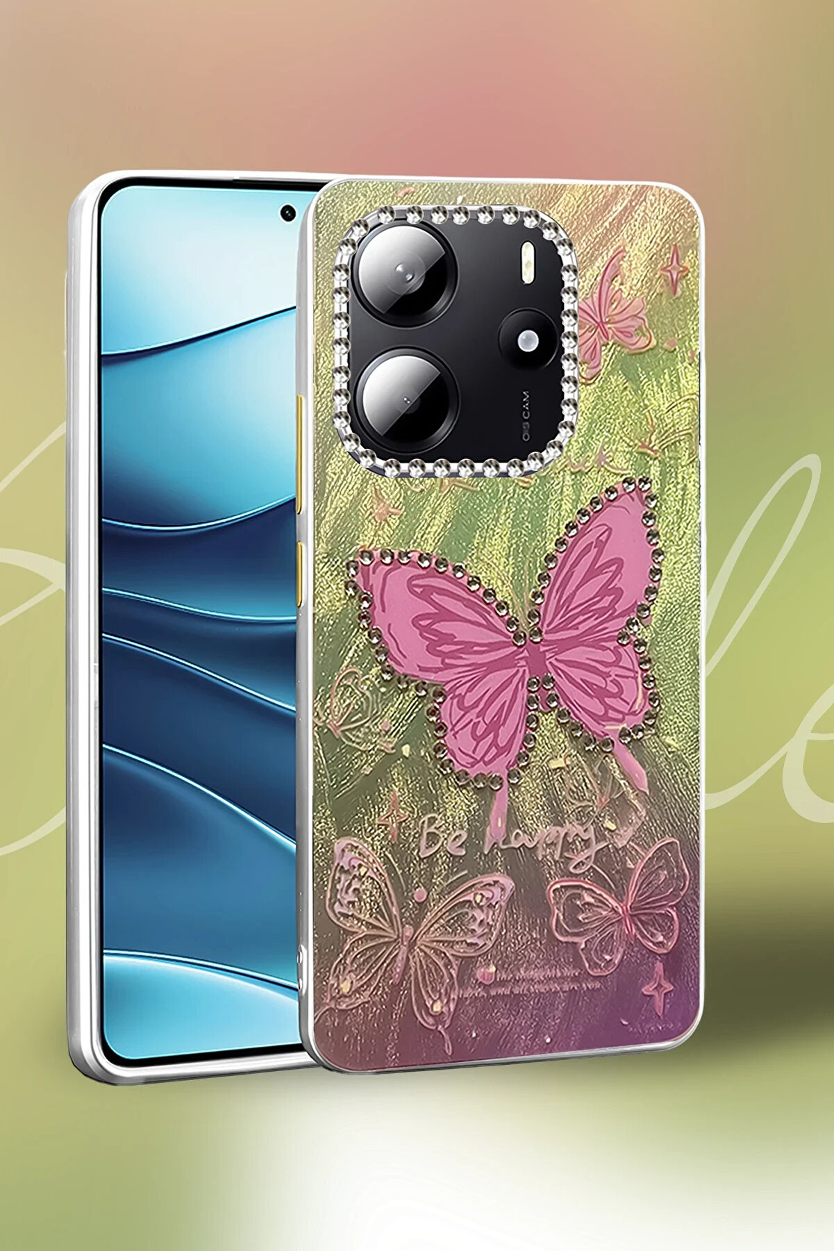 Buti̇k Harmonyaura Xi̇aomi̇ Redmi̇ Note 14 4G Kılıf Blade Aynalı Desenli̇ Kapak - Desen 7