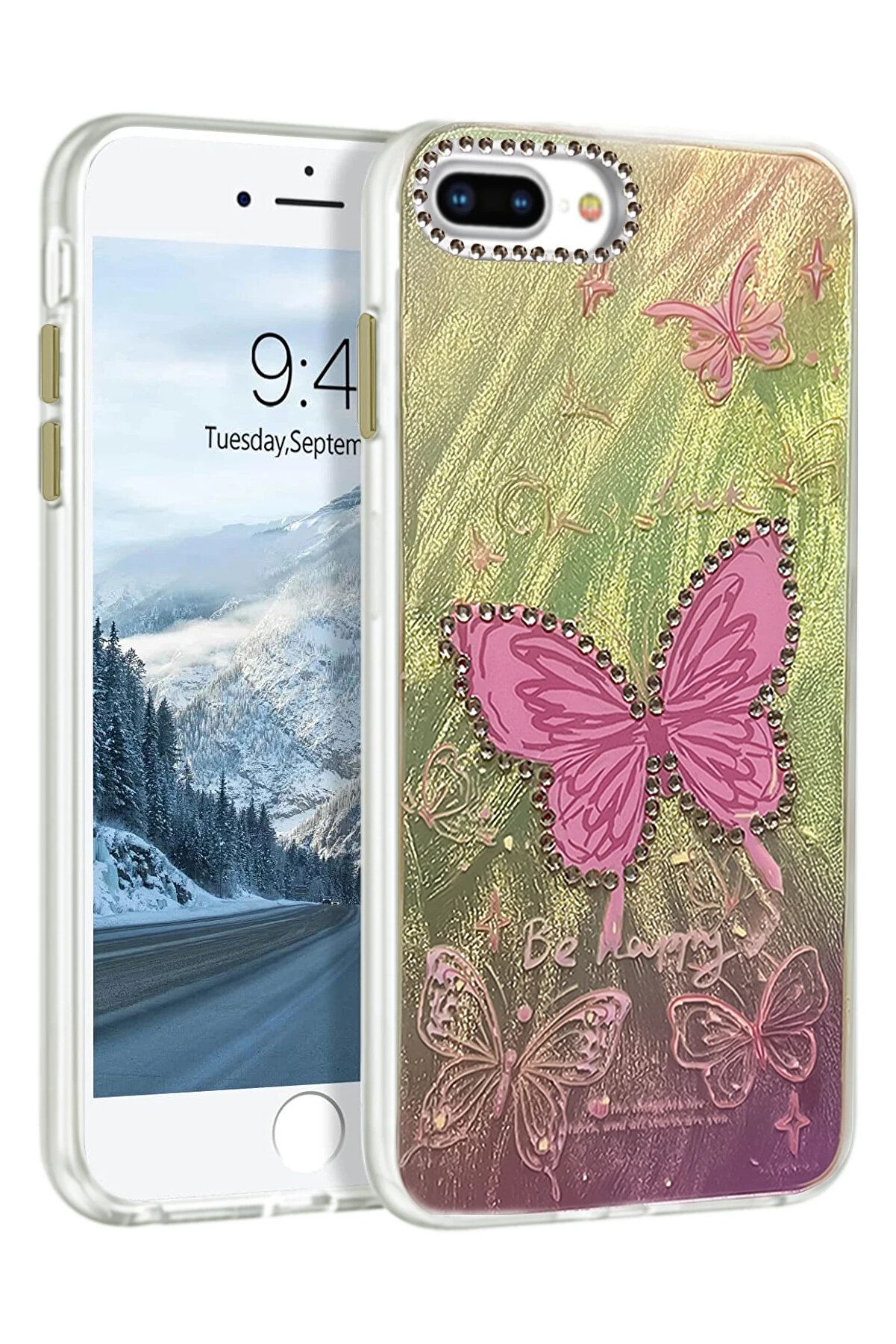 Buti̇k Harmonyaura İphone 7 Plus Kılıf Blade Aynalı Desenli̇ Kapak - Desen 5