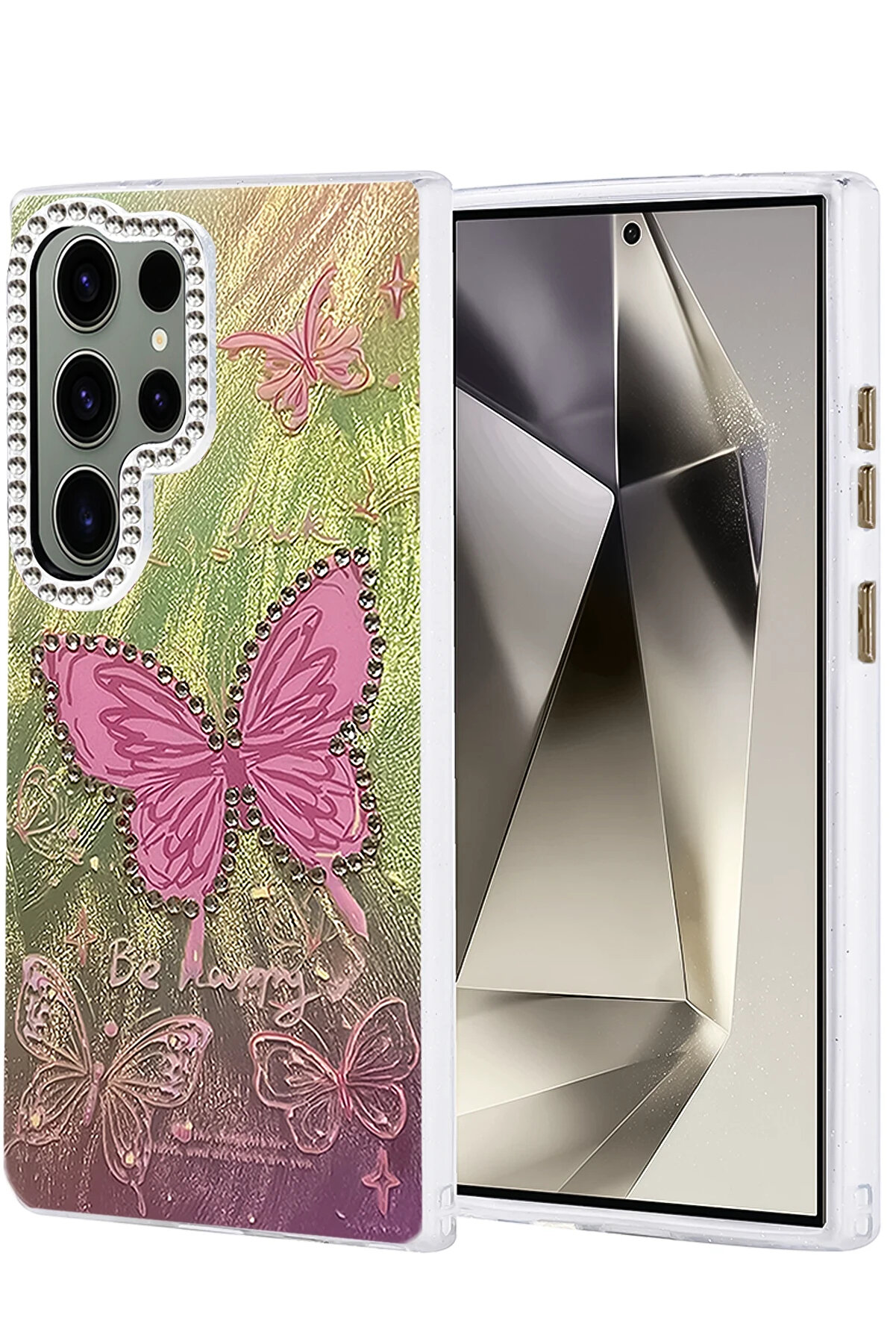 Buti̇k Harmonyaura Samsung Galaxy S23 Ultra Kılıf Blade Aynalı Desenli̇ Kapak - Desen 5