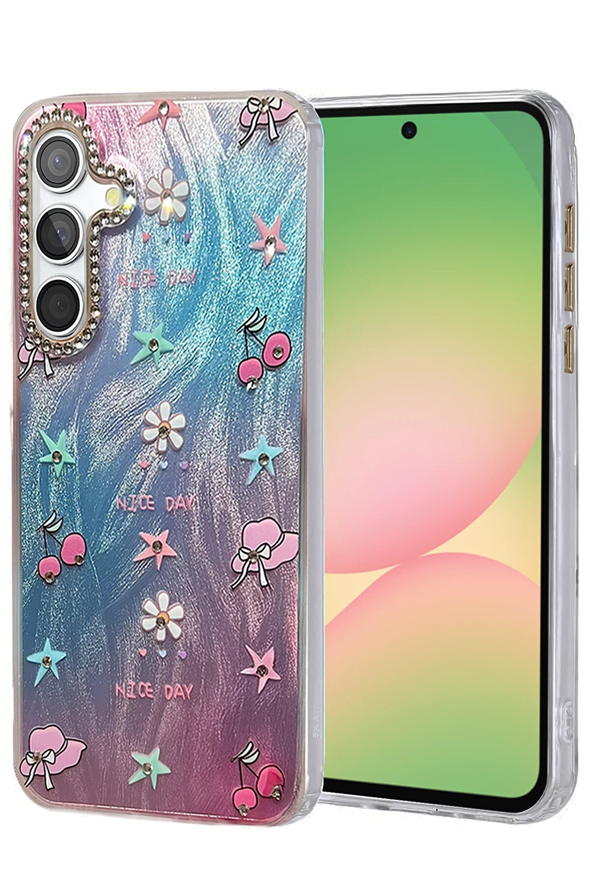 Buti̇k Harmonyaura Samsung Galaxy A56 Kılıf Blade Aynalı Desenli̇ Kapak - Desen 4