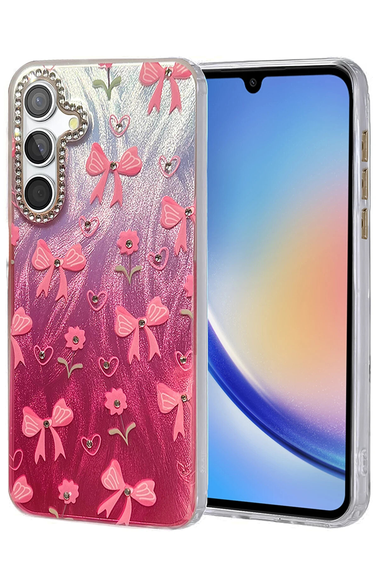 Buti̇k Harmonyaura Samsung Galaxy A34 5G Kılıf Blade Aynalı Desenli̇ Kapak - Desen 3