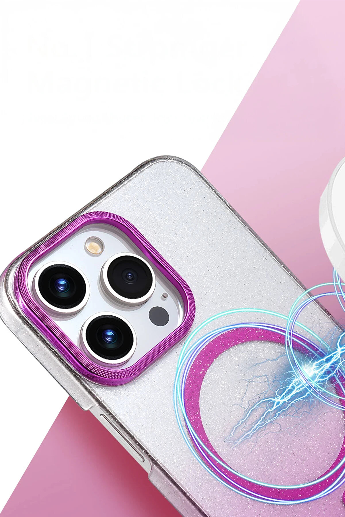 Buti̇k Harmonyaura Apple İphone 14 Pro Max Glossy Magsafe Kapak - Si̇yah