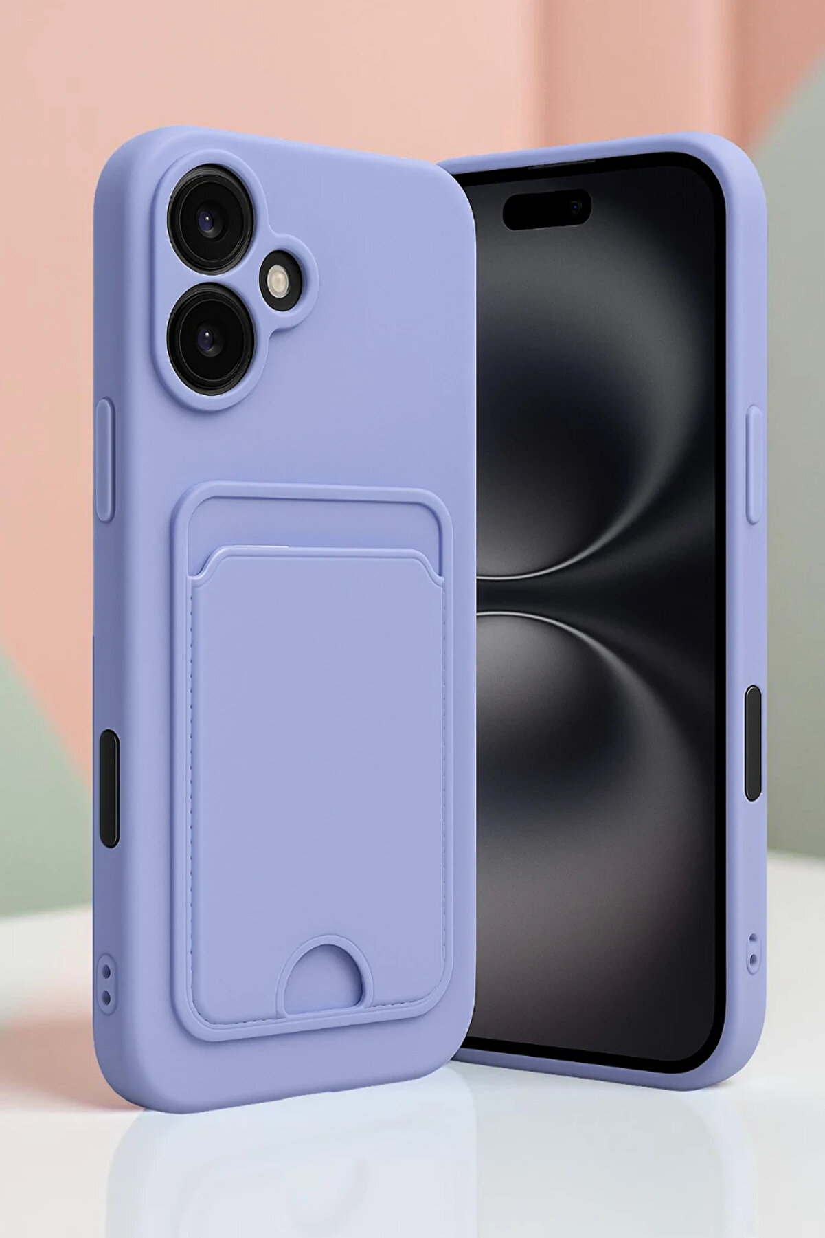 Buti̇k Harmonyaura İphone 16 Kılıf Kelvi̇n Kartvi̇zi̇tli̇ Si̇li̇kon - A&ccedil;ık Yeşi̇l