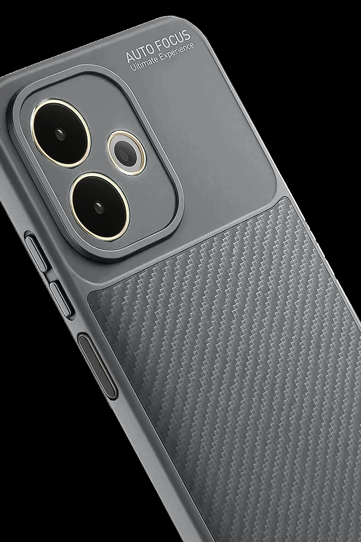 Buti̇k Harmonyaura Oppo A5 Pro 4G Kılıf Auto Focus Karbon Kapak - Gri̇