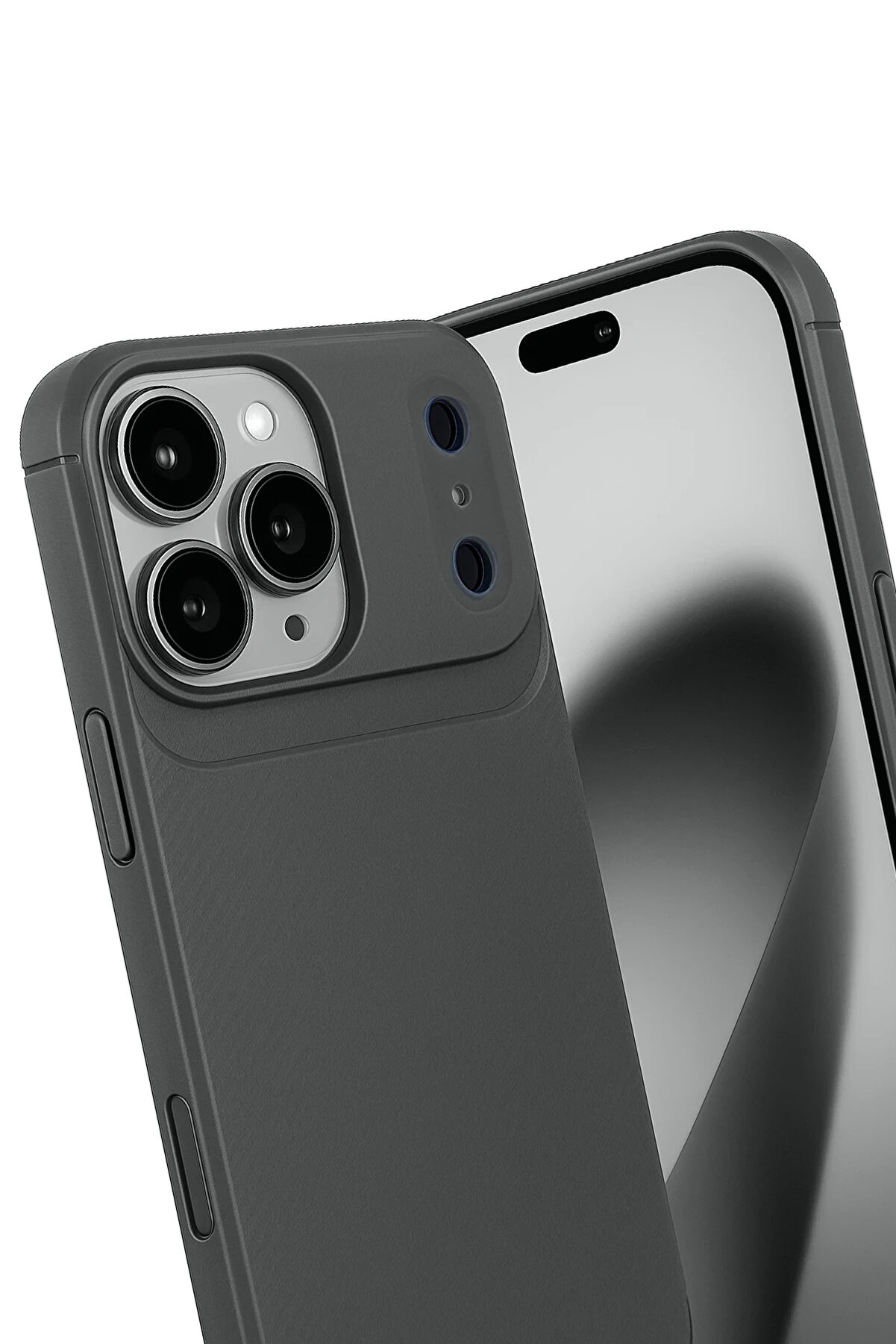 Buti̇k Harmonyaura Apple İphone 17 Pro Max Auto Focus Karbon Kapak - Gri̇