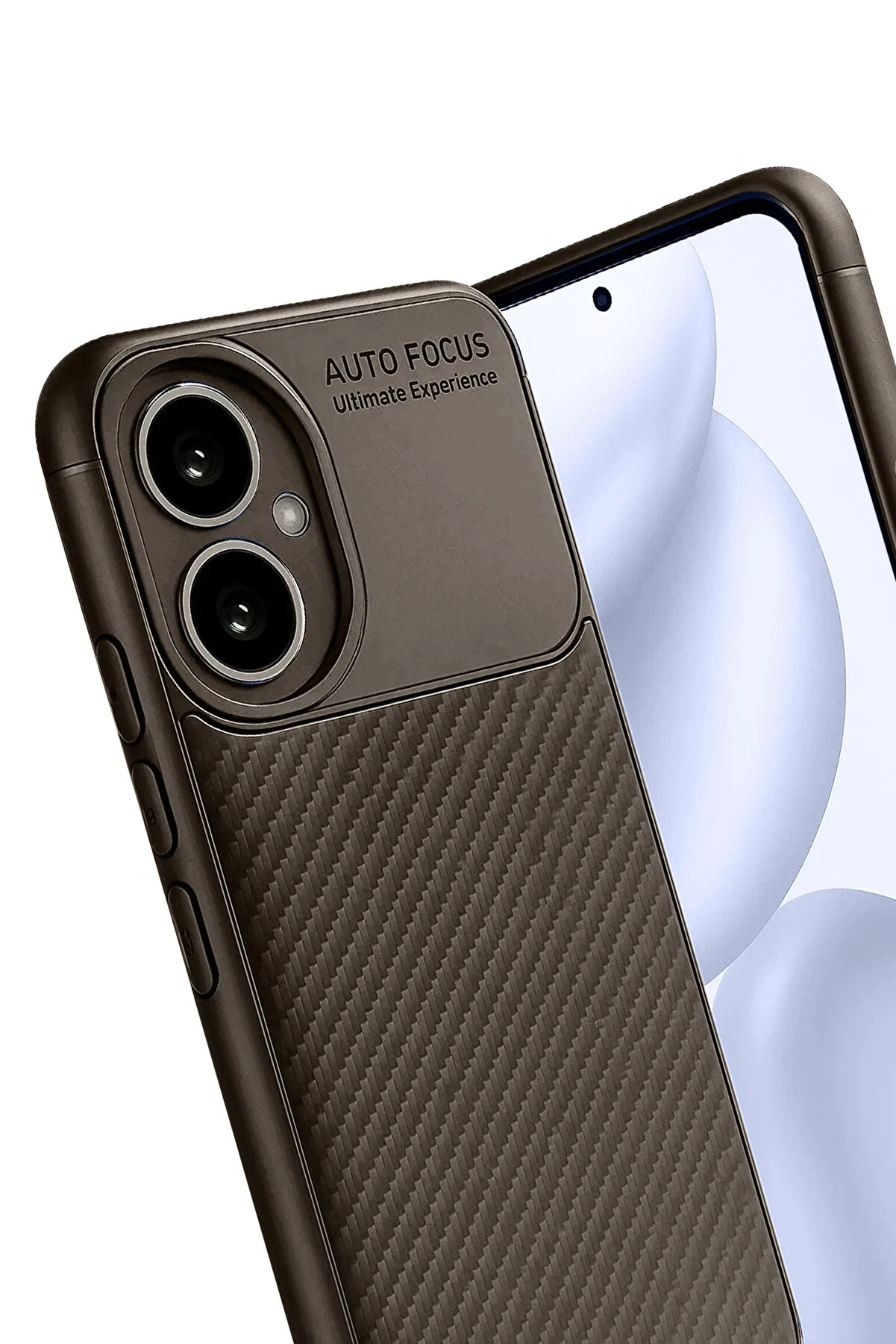 Buti̇k Harmonyaura Honor 400 Kılıf Auto Focus Karbon Kapak - Kahverengi̇