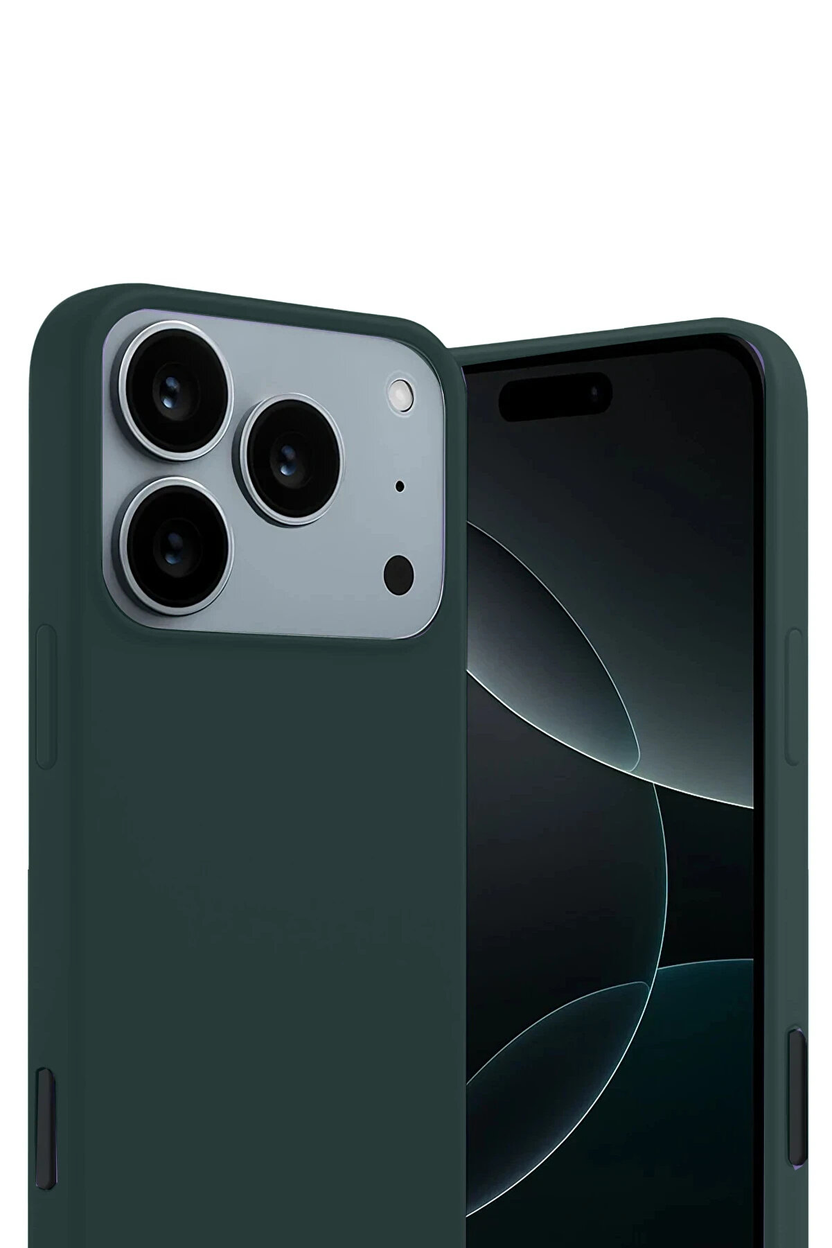 Buti̇k Harmonyaura Apple İphone 17 Pro Max Fi̇rst Si̇li̇kon - Koyu Yeşi̇l