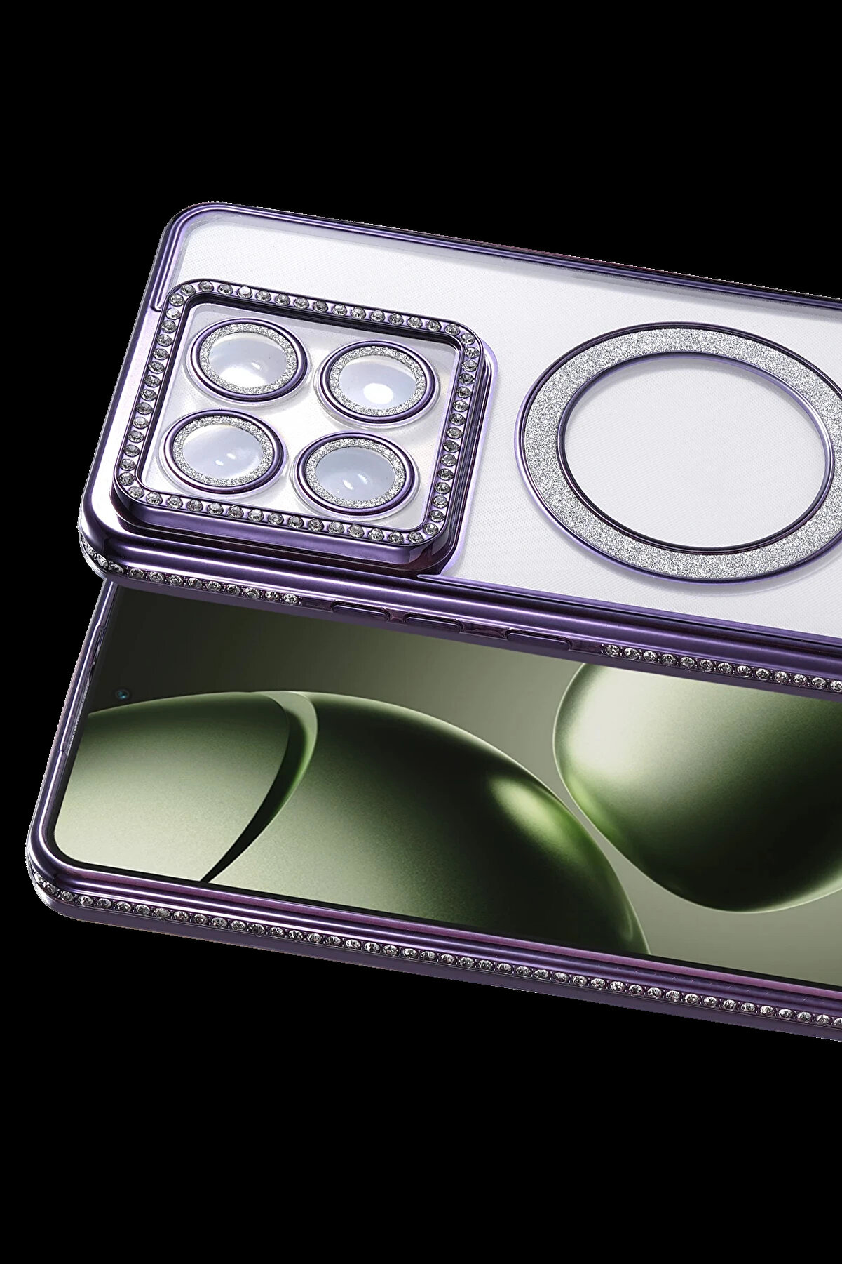 Buti̇k Harmonyaura Xi̇aomi̇ Mi̇ 14T Pro Joke Si̇mli̇ Magneti̇csafe Kılıf - Deri̇n Mor