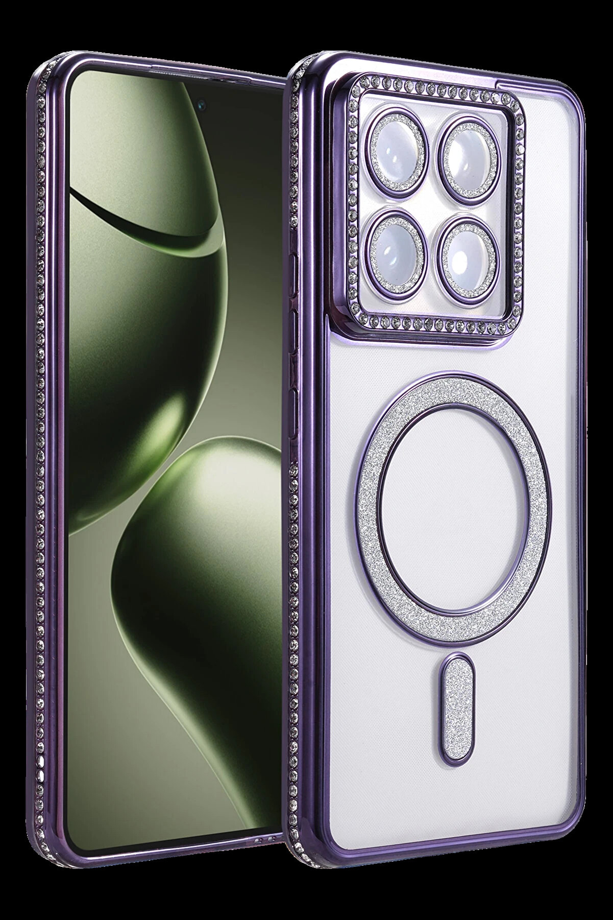 Buti̇k Harmonyaura Xi̇aomi̇ Mi̇ 14T Pro Joke Si̇mli̇ Magneti̇csafe Kılıf - Deri̇n Mor