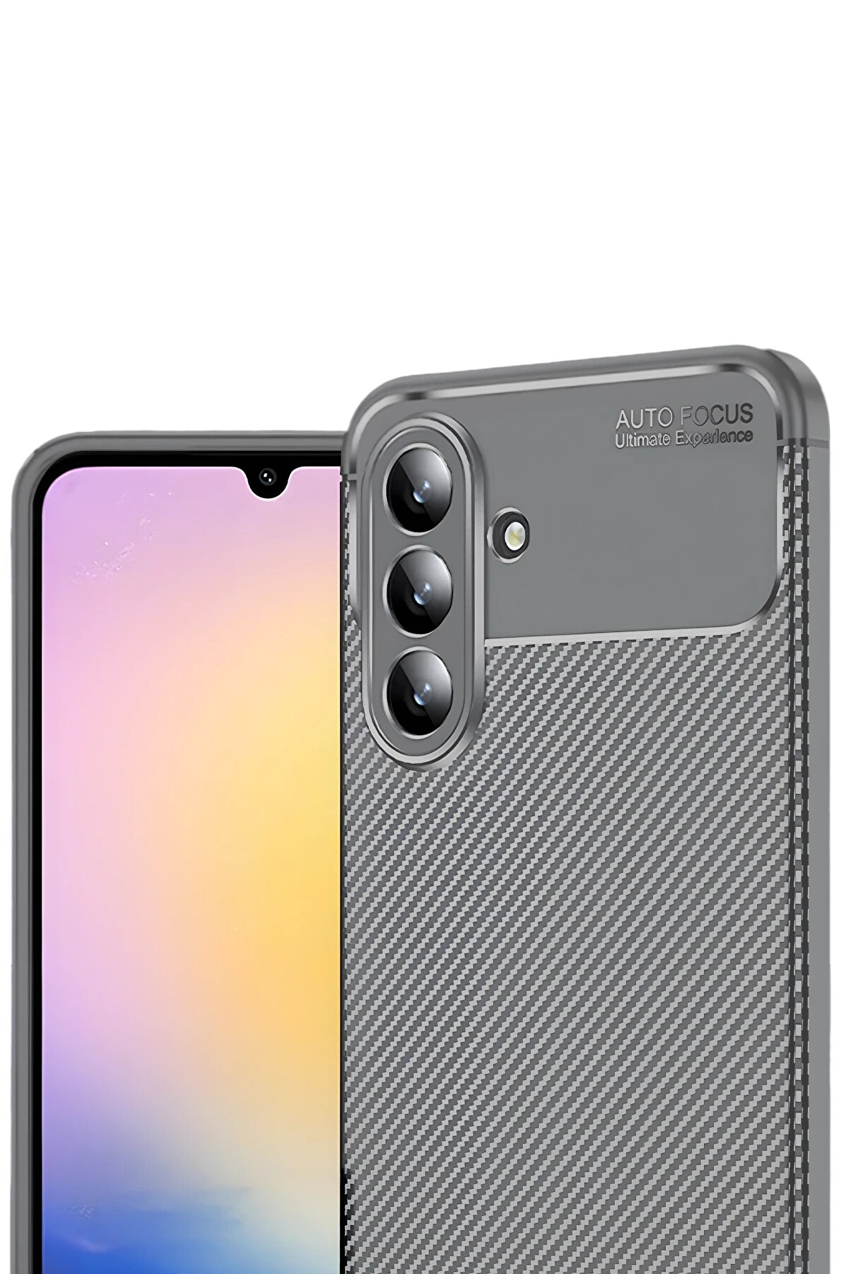 Buti̇k Harmonyaura Samsung Galaxy S25 Fe Auto Focus Karbon Kapak - Gri̇