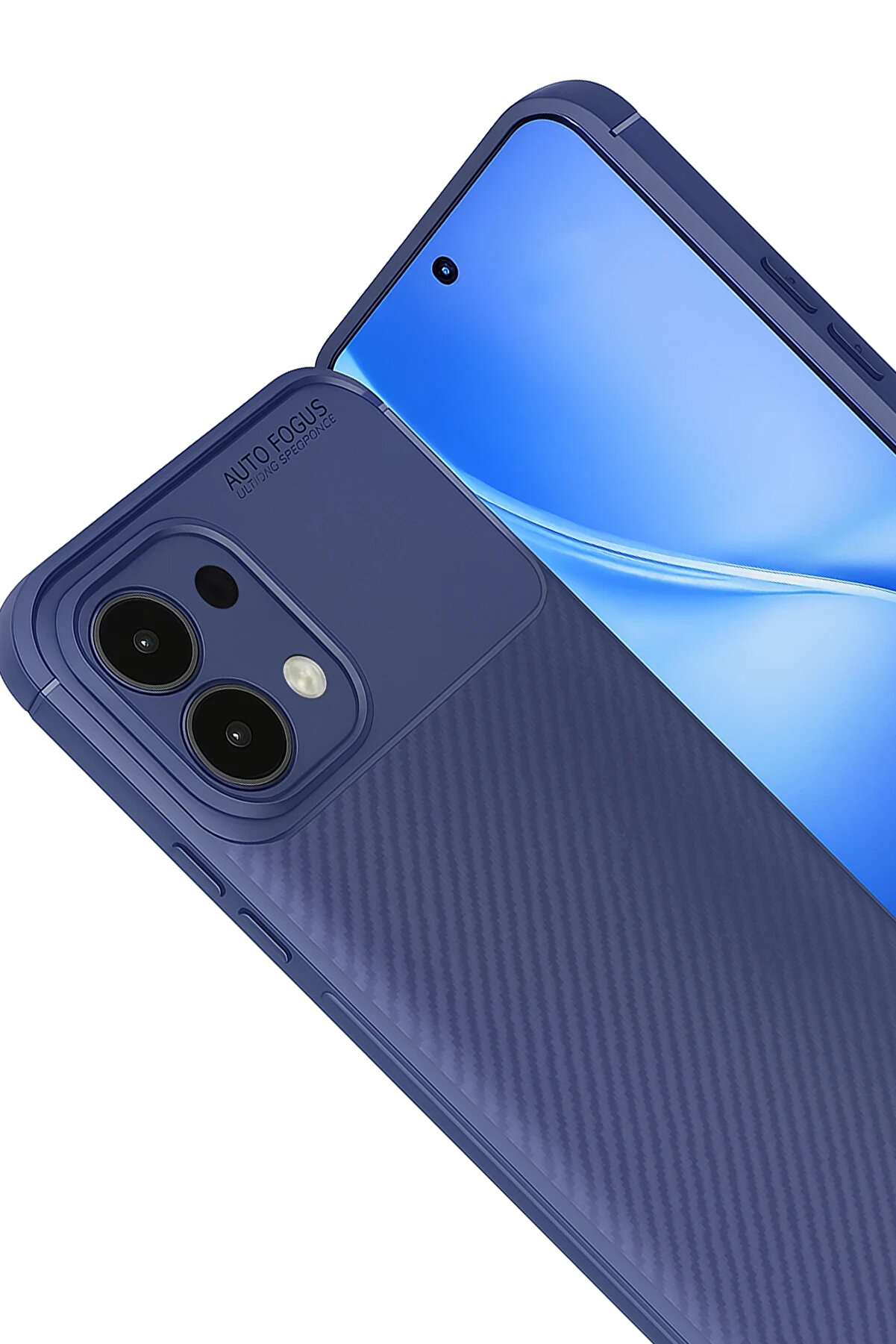 Buti̇k Harmonyaura Oppo A6 Pro 4G Auto Focus Karbon Kapak - Laci̇vert
