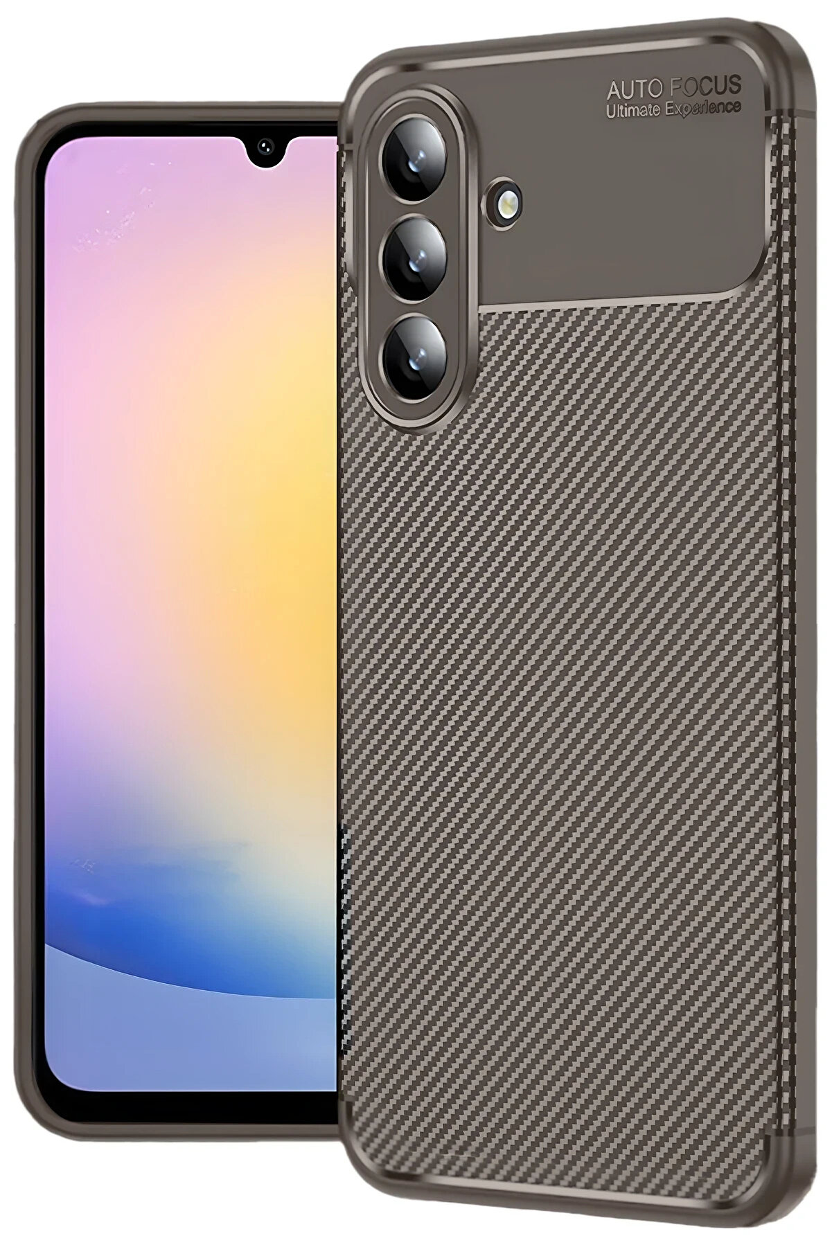 Buti̇k Harmonyaura Samsung Galaxy S25 Fe Auto Focus Karbon Kapak - Kahverengi̇