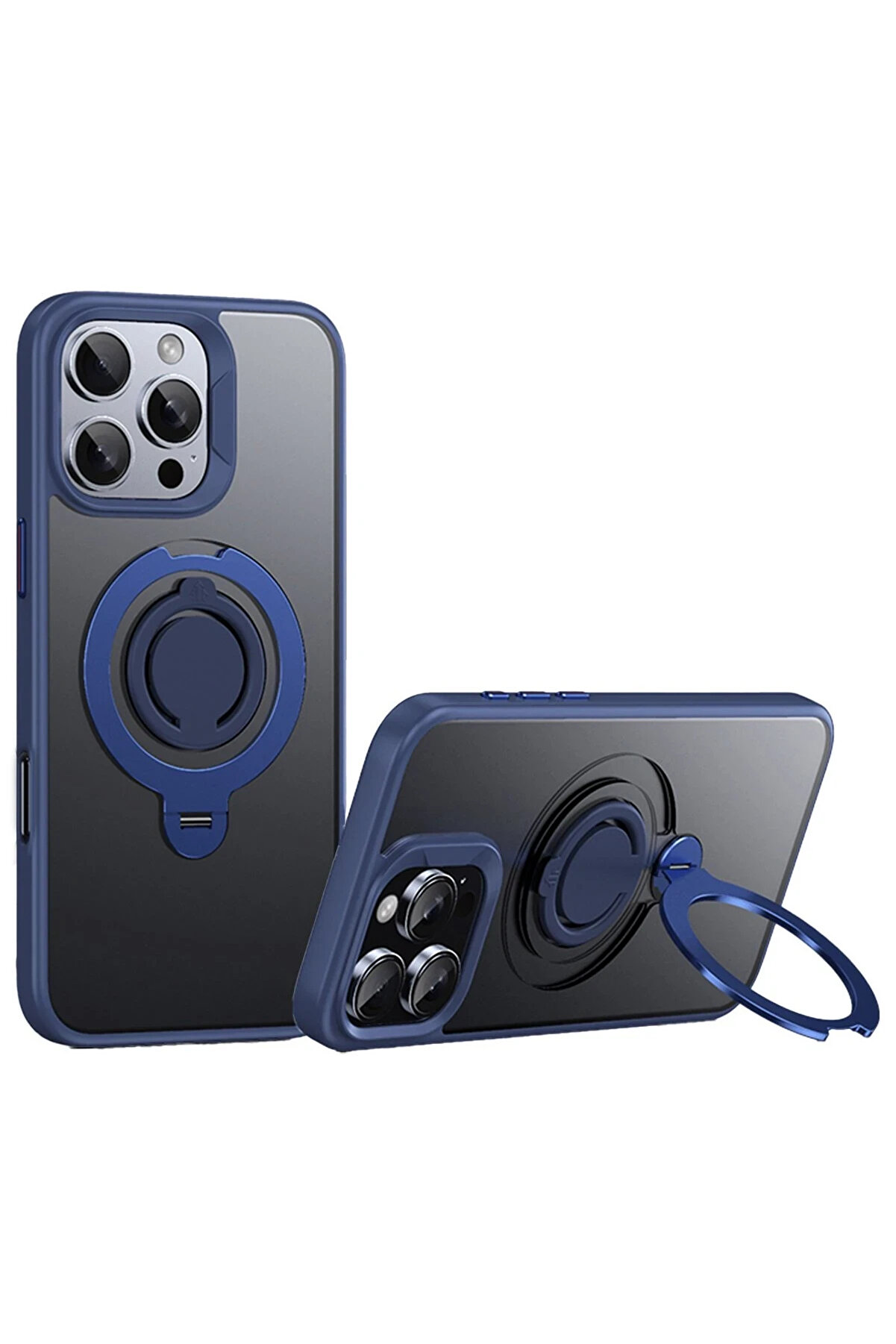 Buti̇k Harmonyaura İphone 16 Pro Max Avatar 360 D&ouml;nen Magsafe Kapak - Laci̇vert