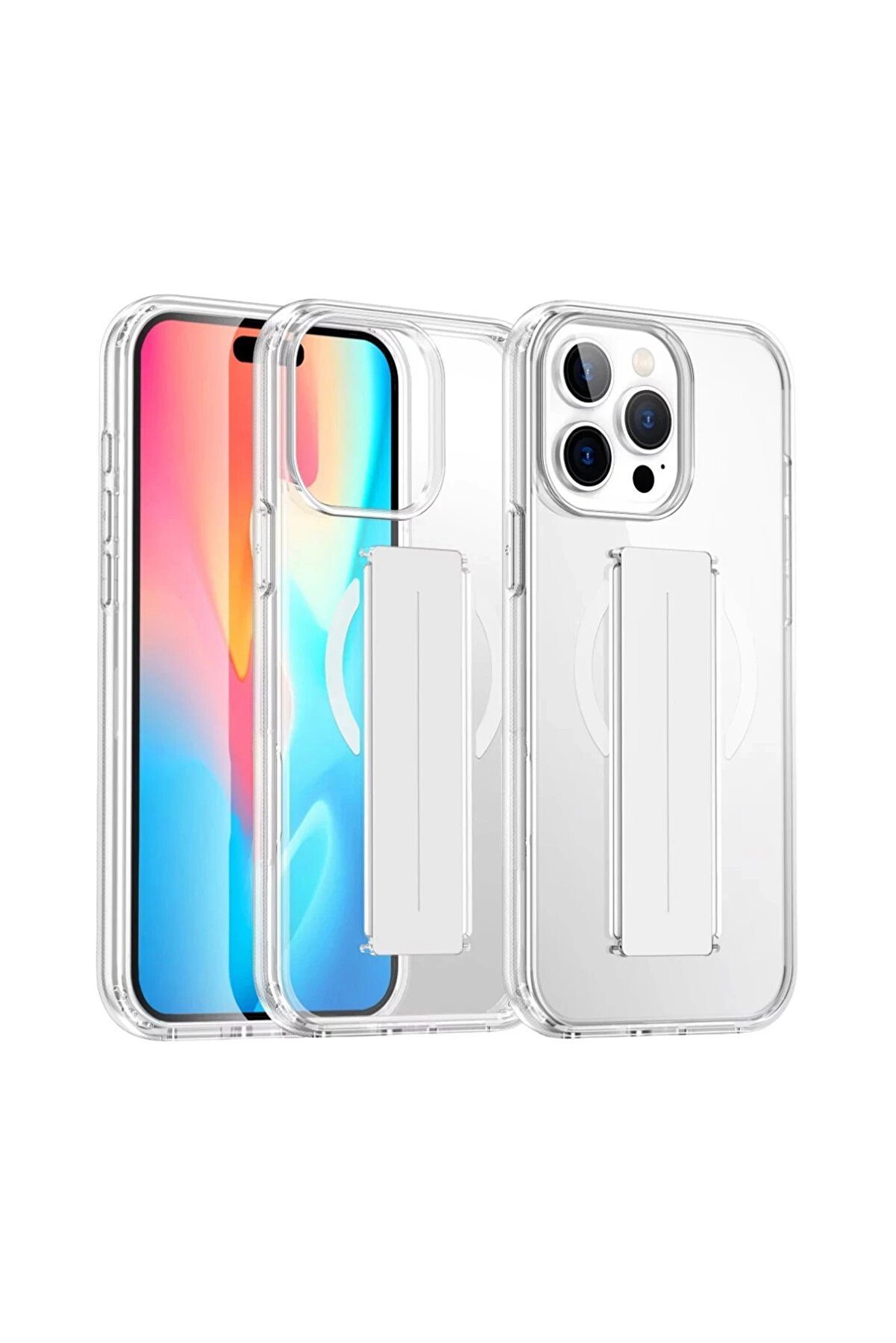 Buti̇k Harmonyaura İphone 15 Pro Max Kılıf Alfa Magsafe Standlı Kapak - Şeffaf