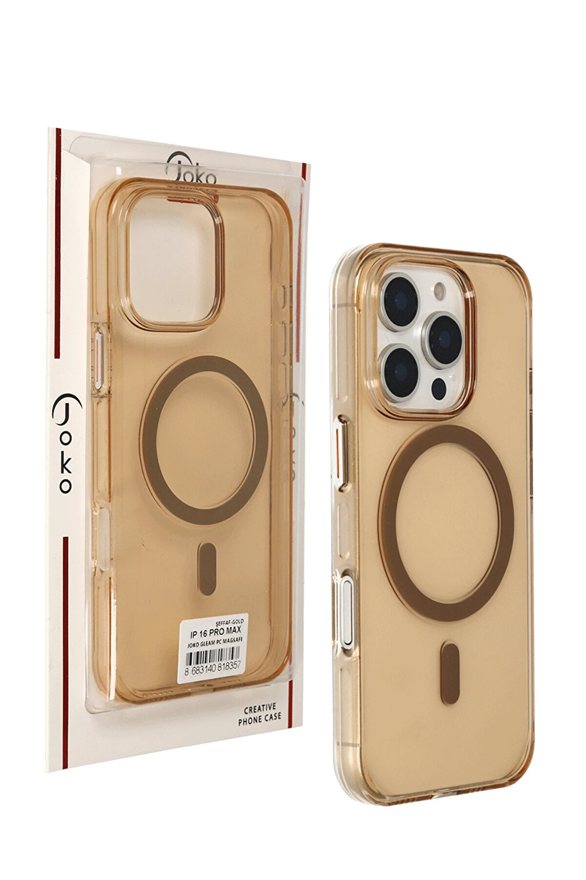 Buti̇k Harmonyaura İphone 16 Pro Max Gleam Pc Sert Magsafe Kılıf - Şeffaf-Gold