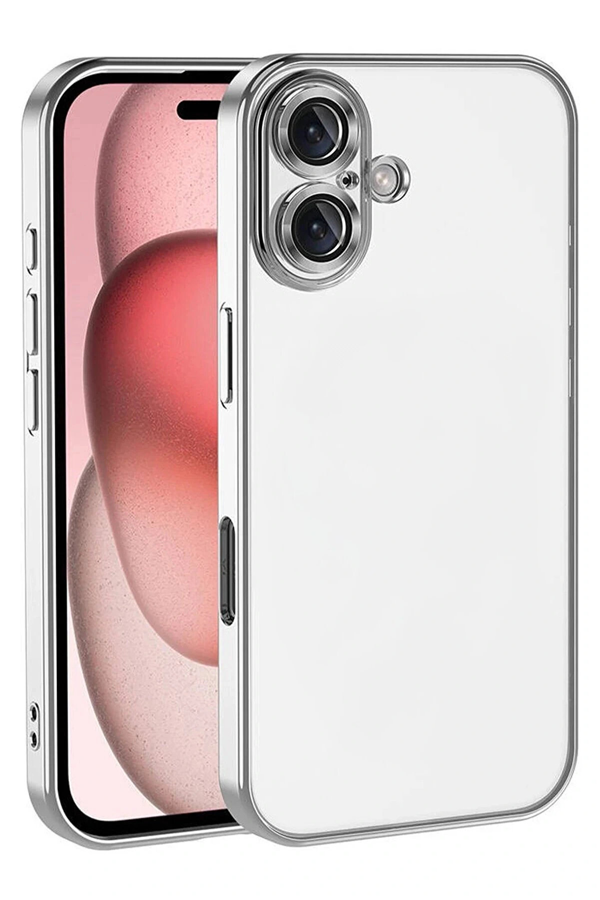 Buti̇k Apple İphone 17 Lensli̇ Si̇li̇kon - G&uuml;m&uuml;ş-(5796)