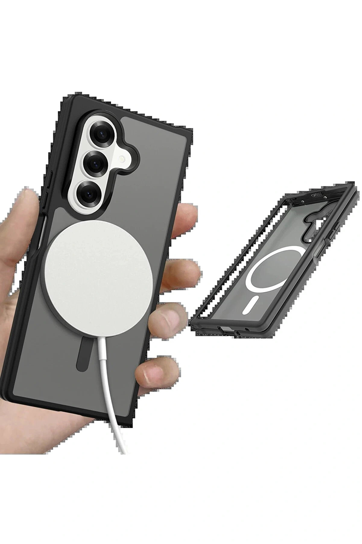 Buti̇k Samsung Galaxy Z Fold 7 Jota Magsafe Kapak - Si̇yah-(5796)