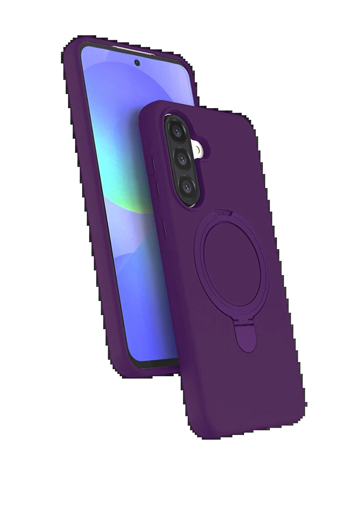 Buti̇k Samsung Galaxy A36 Regal Magsafe Standlı Kapak - Deri̇n Mor-(5796)