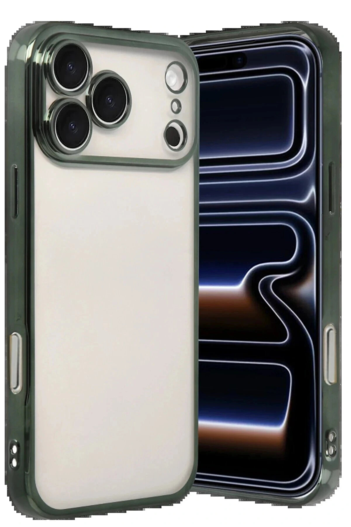 Buti̇k Apple İphone 17 Pro Max Lensli̇ Si̇li̇kon - Yeşi̇l-(5796)