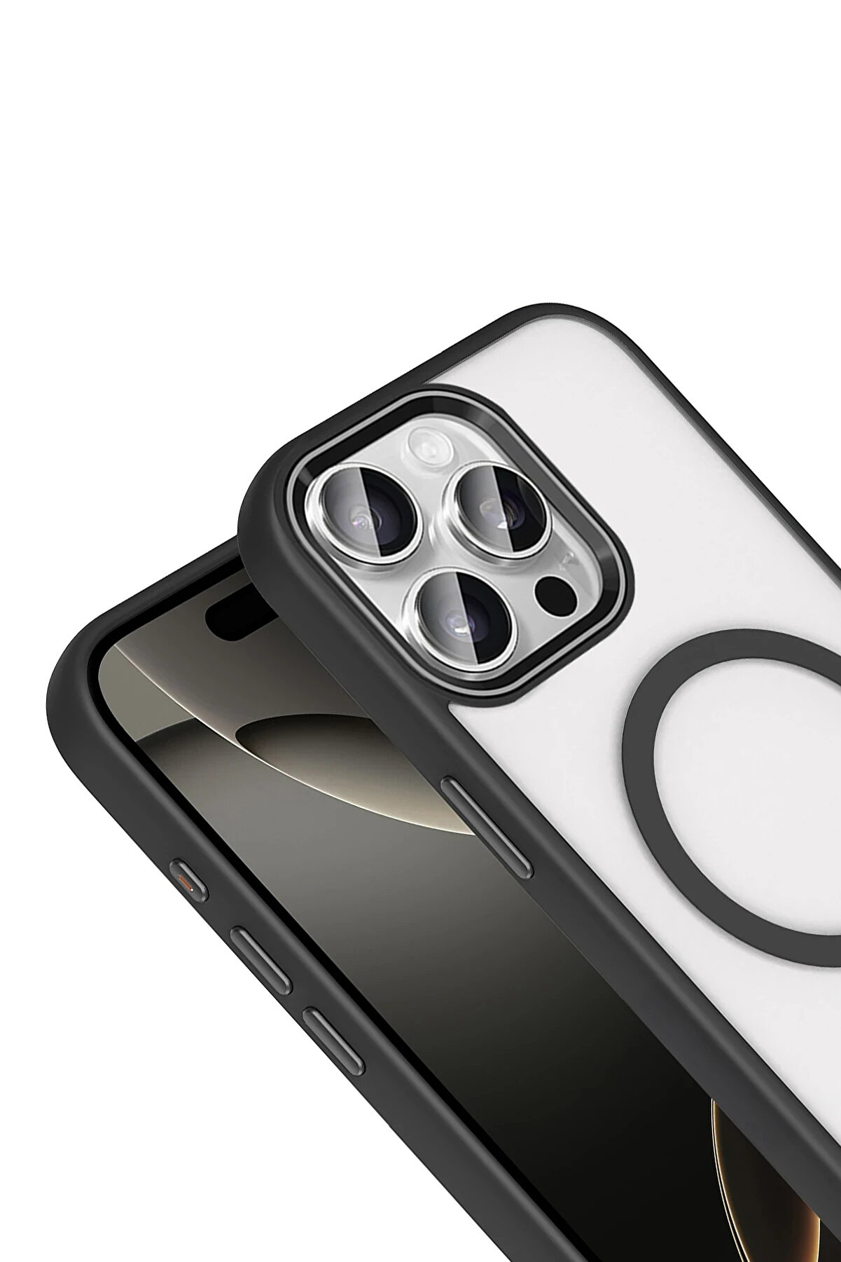 Buti̇k Harmonyaura Apple İphone 15 Pro Max Terea Magsafe Kapak - Si̇yah