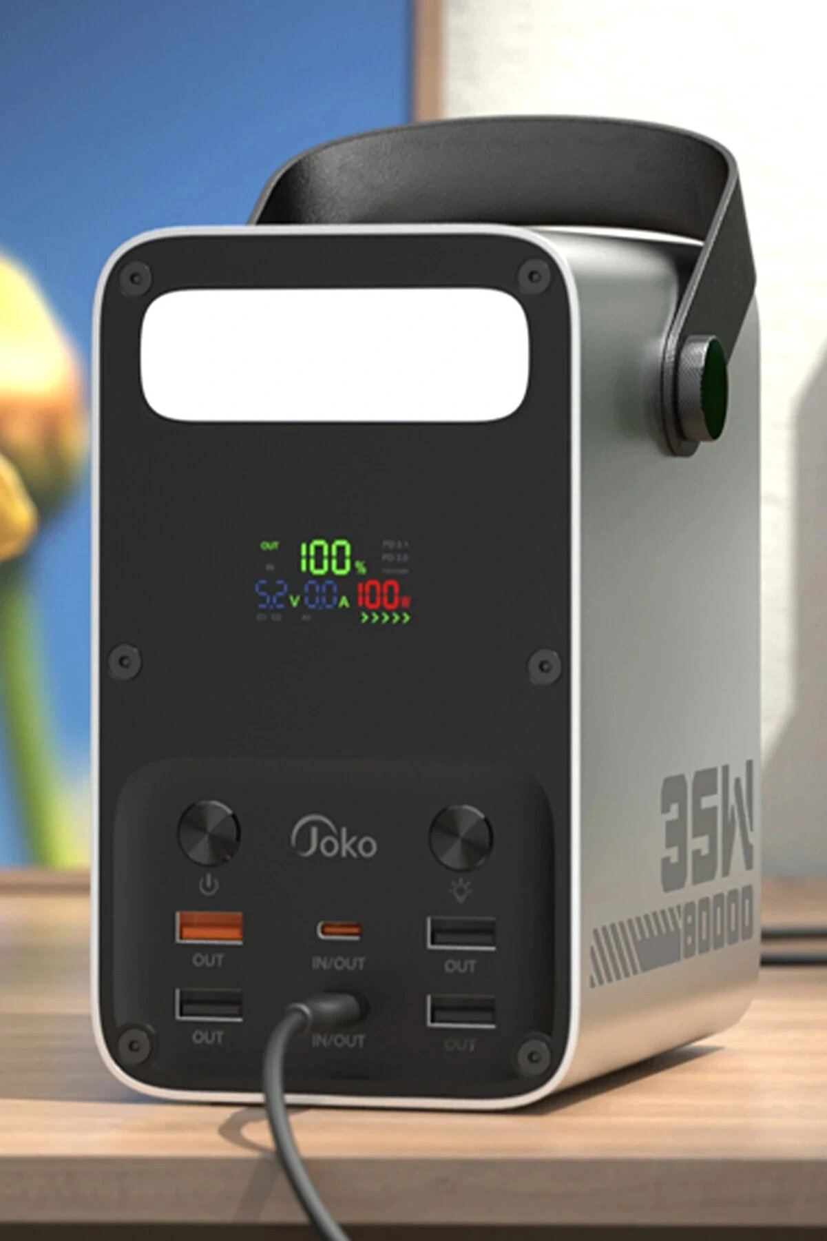 Buti̇k J52 80.000 Mah Di̇ji̇tal Şarj G&ouml;stergeli̇ Led Işıklı 35W Pd Powerbank - G&uuml;m&uuml;ş-(5796)