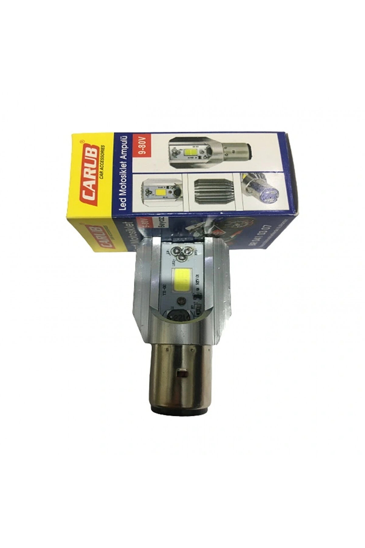 Alkan Mb Motosi̇klet Ba20D Dc 12-60 V 12 W 6500K Cob Led Uzun / Kısa Işık Far Ampul Beyaz (Bosch Ti̇pi̇)