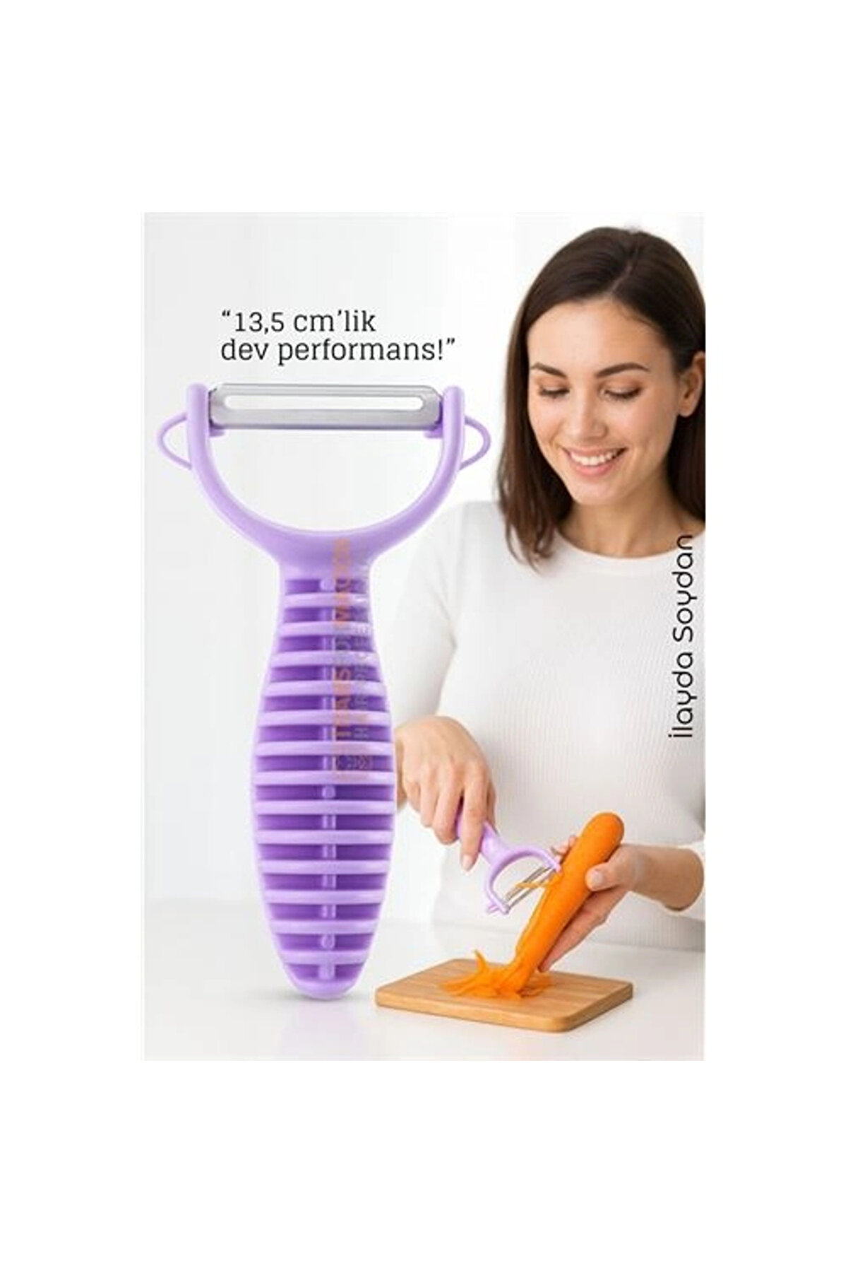 Buti̇k 135 Cm Ergonomi̇k Sebze Soyacağı &ndash; Renkli̇ Tasarım Paslanmaz Bı&ccedil;aklı Konforlu Kullanım