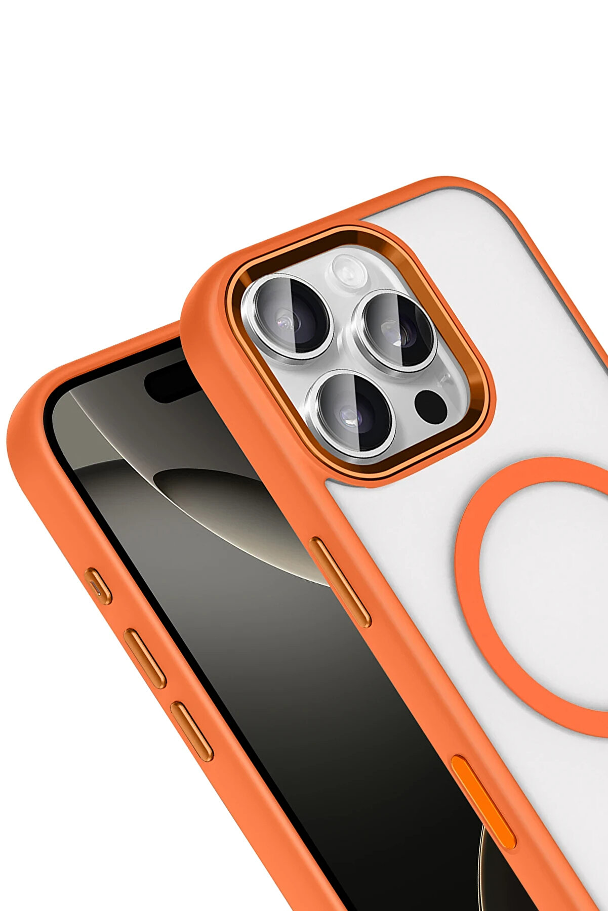 Buti̇k Harmonyaura Apple İphone 16 Pro Max Terea Magsafe Kapak - Turuncu