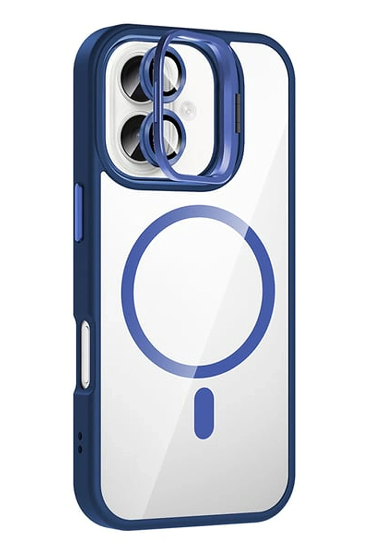 Buti̇k Harmonyaura Apple İphone 16 Remi̇m Lensli̇ Magsafe Standlı Kapak - Laci̇vert