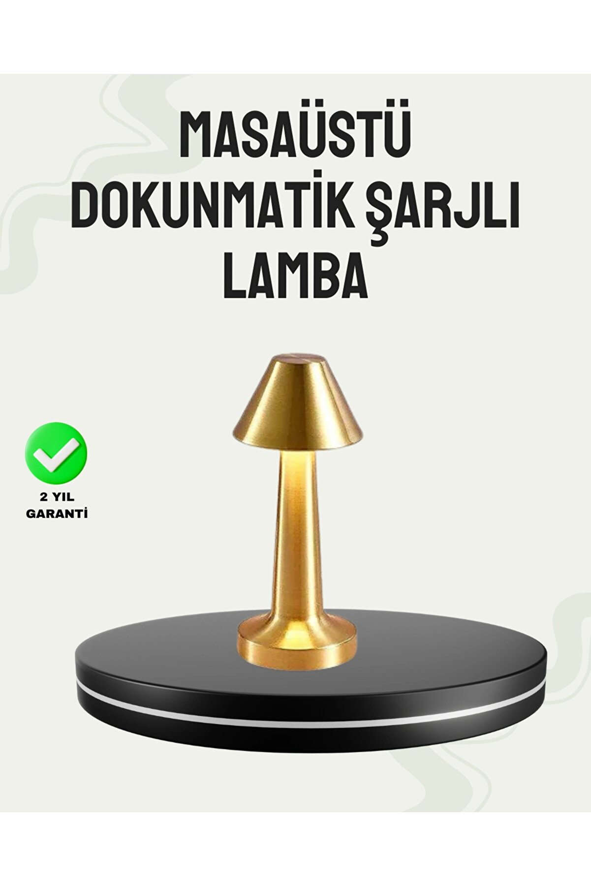 Buti̇k Kablosuz Led Masa Lambası 1800Mah 3 Renk Aydınlatma Dokunmati̇k