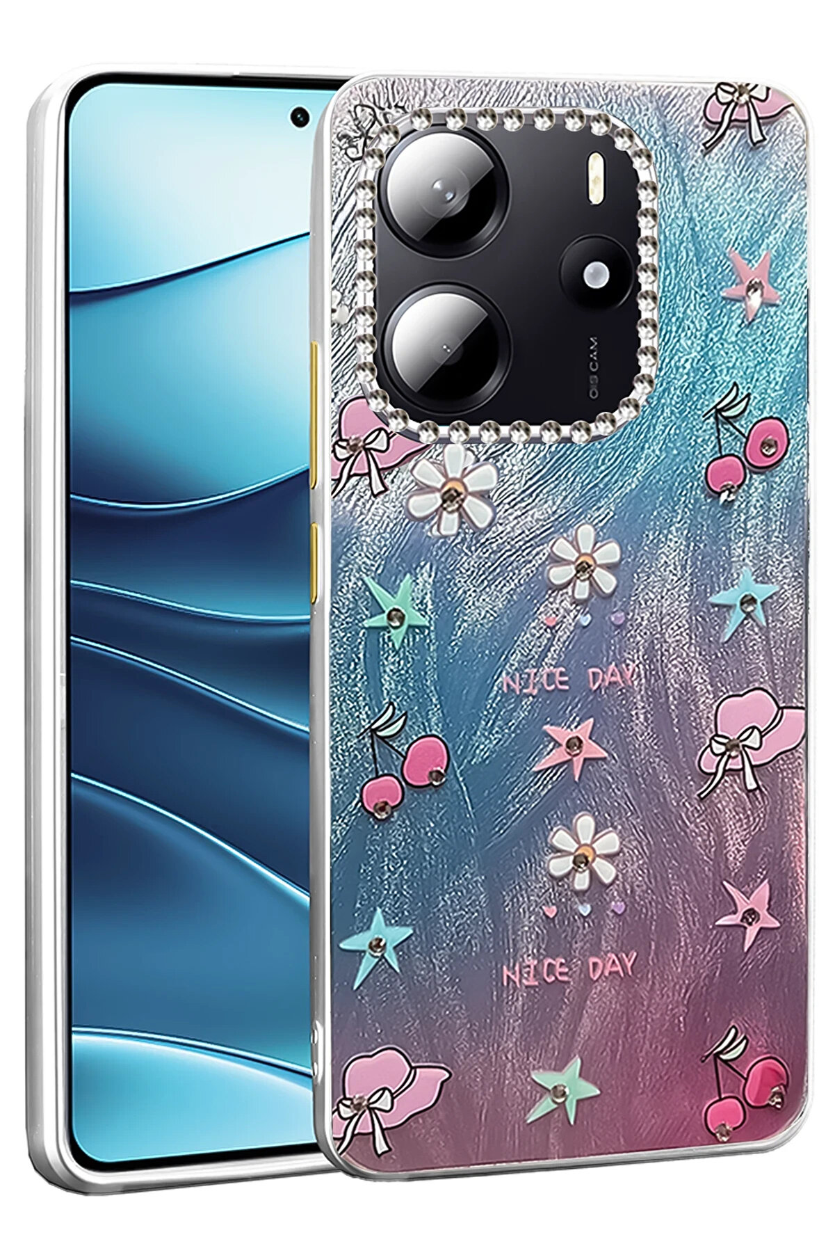 Buti̇k Harmonyaura Xi̇aomi̇ Redmi̇ Note 14 4G Kılıf Blade Aynalı Desenli̇ Kapak - Desen 4