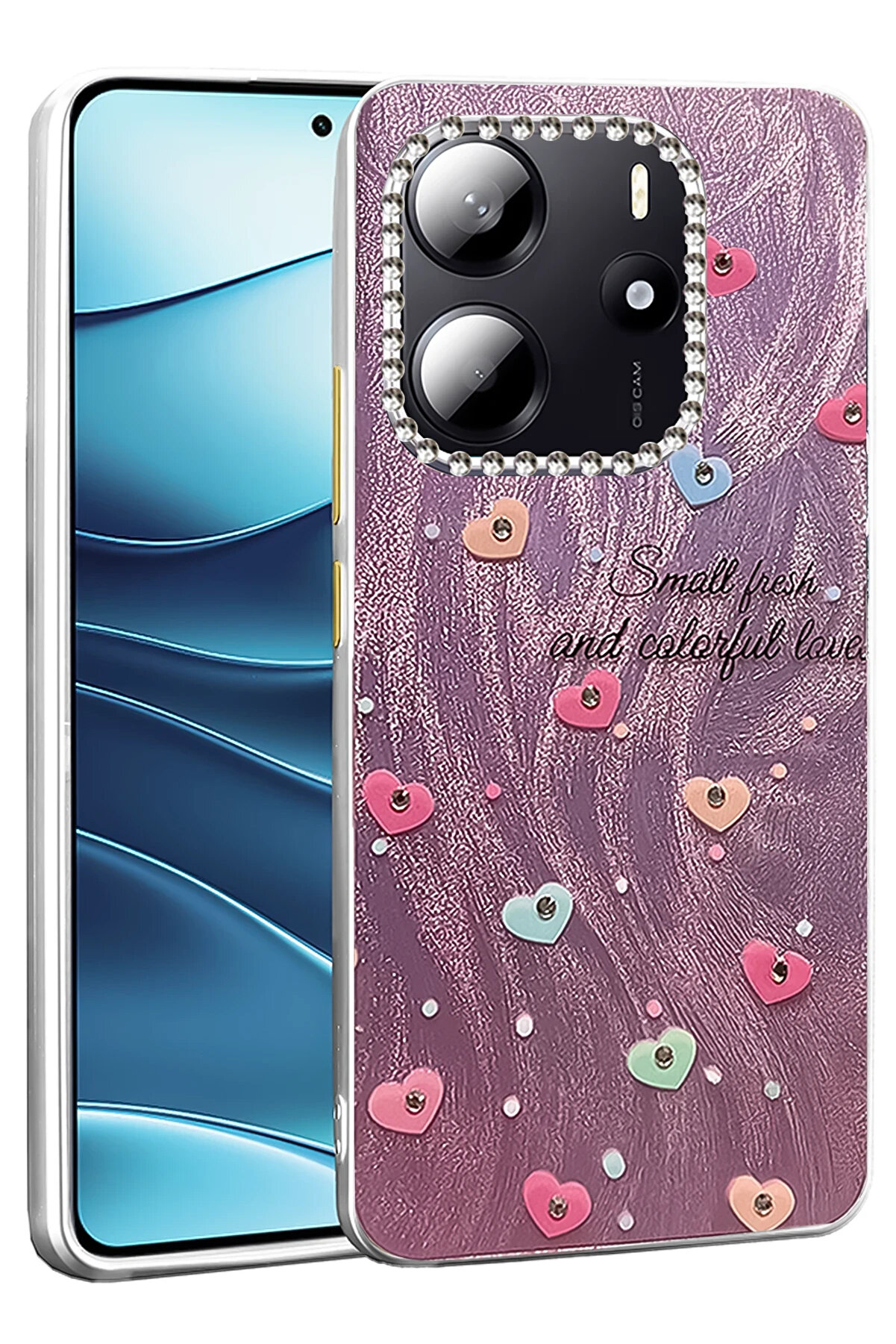 Buti̇k Harmonyaura Xi̇aomi̇ Redmi̇ Note 14 4G Kılıf Blade Aynalı Desenli̇ Kapak - Desen 8