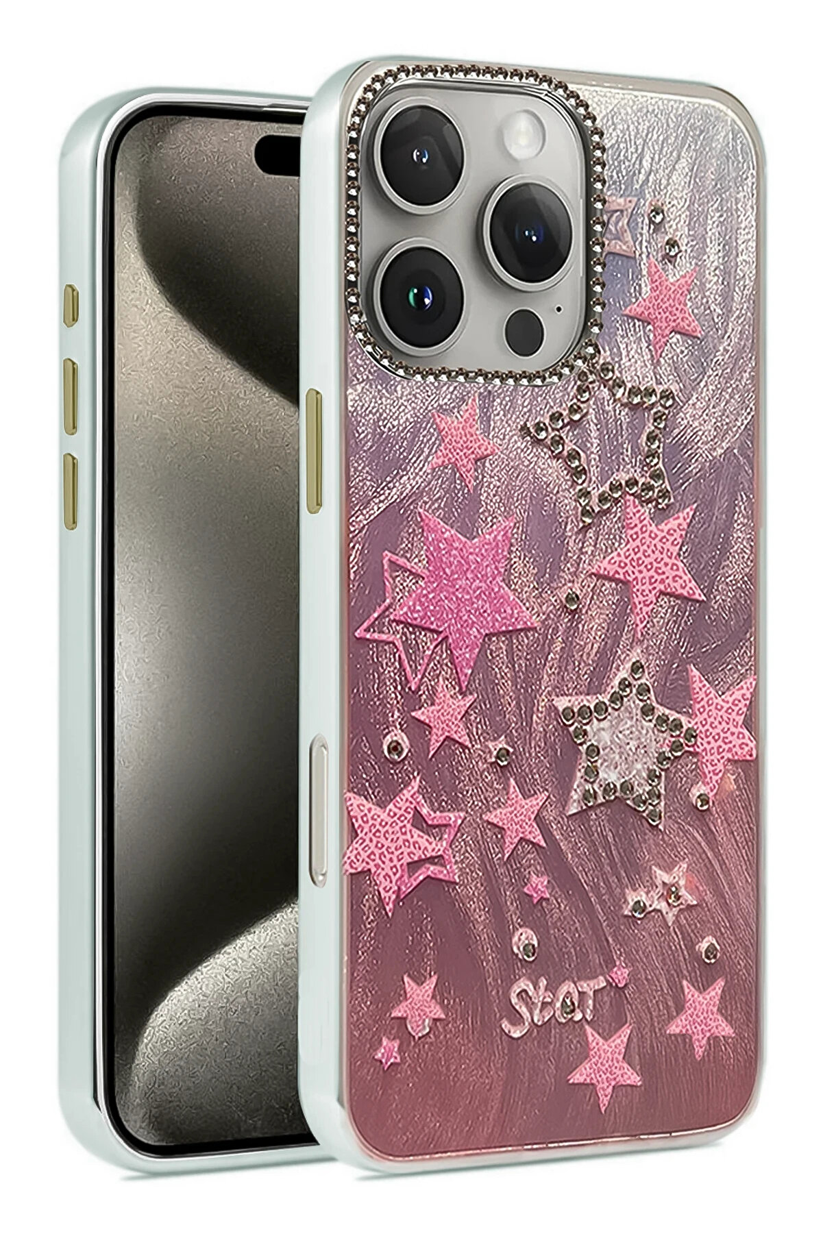 Buti̇k Harmonyaura İphone 16 Pro Kılıf Blade Aynalı Desenli̇ Kapak - Desen 7