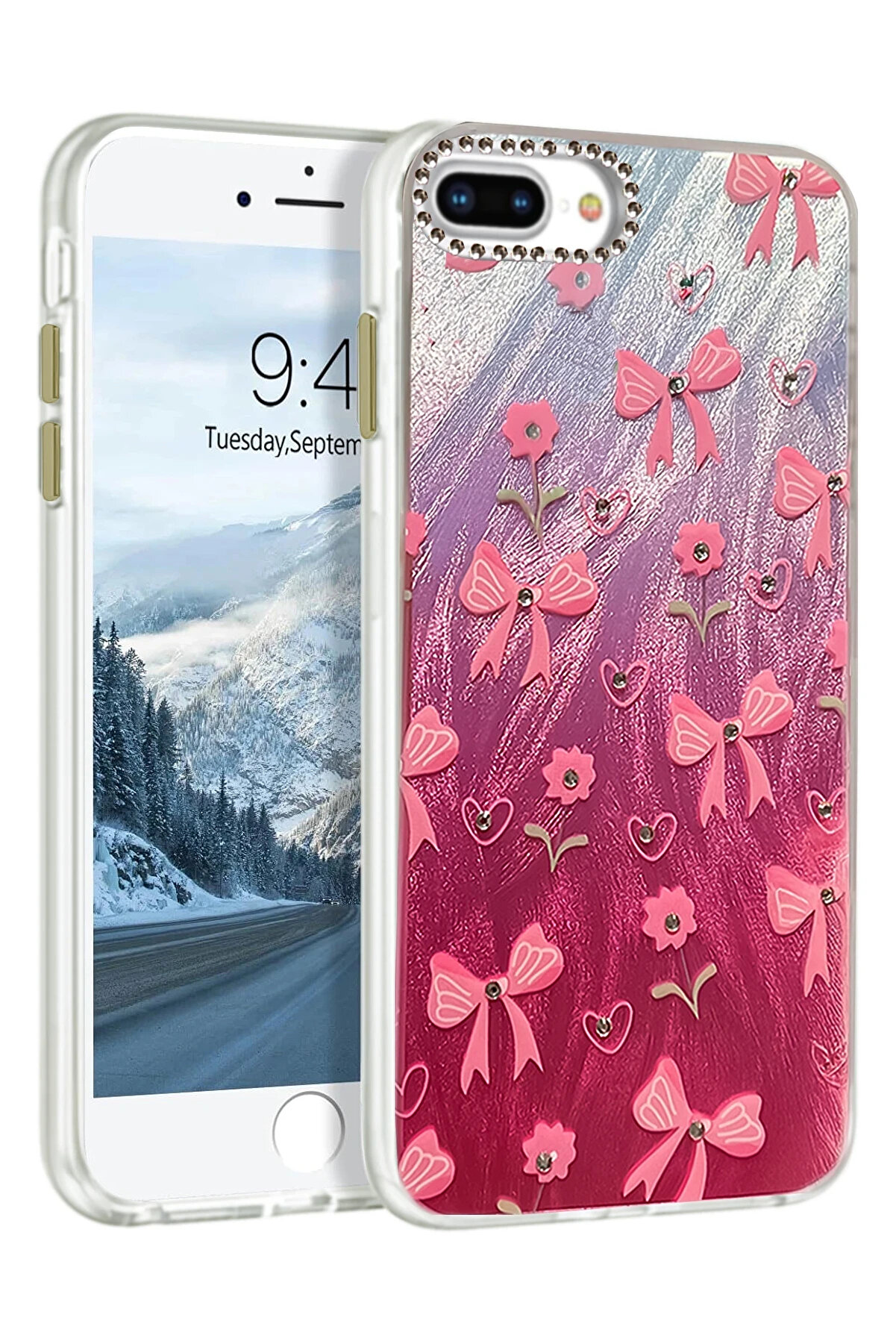 Buti̇k Harmonyaura İphone 7 Plus Kılıf Blade Aynalı Desenli̇ Kapak - Desen 3