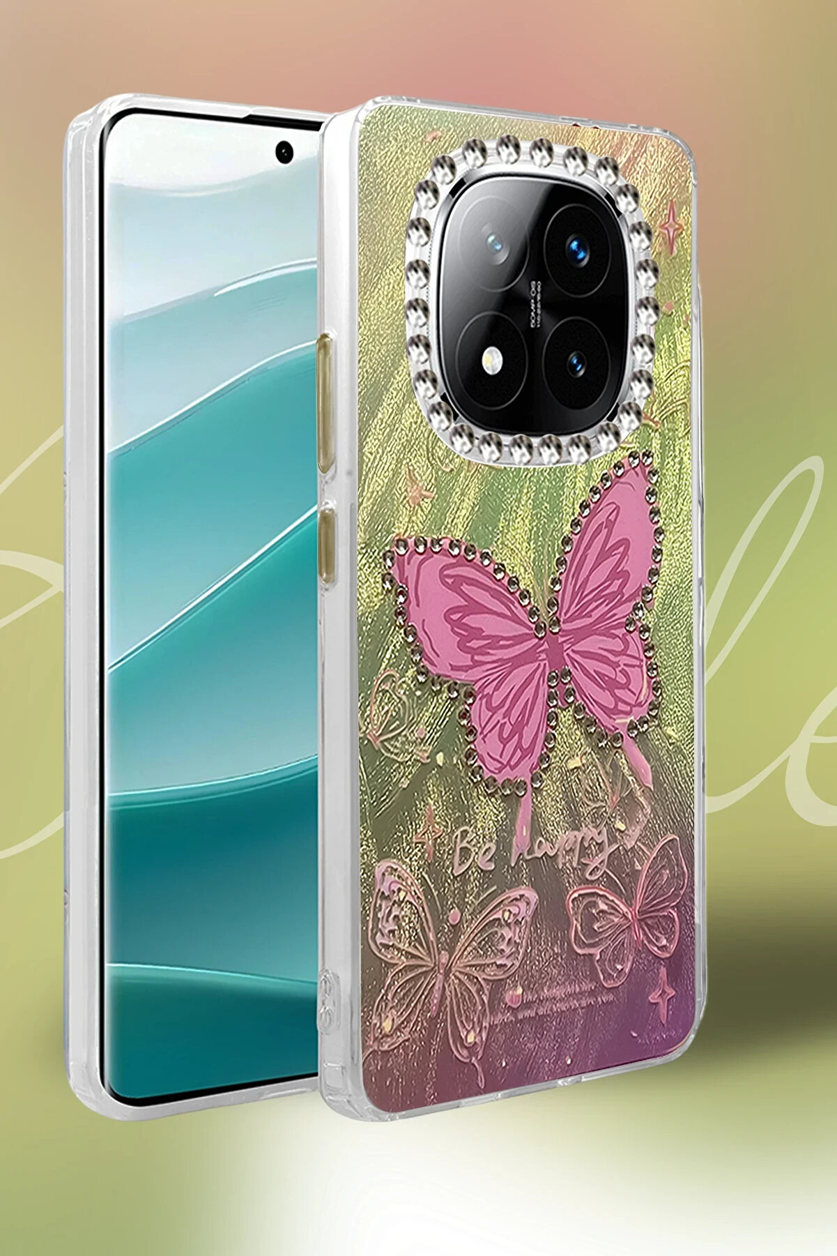 Buti̇k Harmonyaura Xi̇aomi̇ Redmi̇ Note 14 Pro 5G Kılıf Blade Aynalı Desenli̇ Kapak - Desen 8