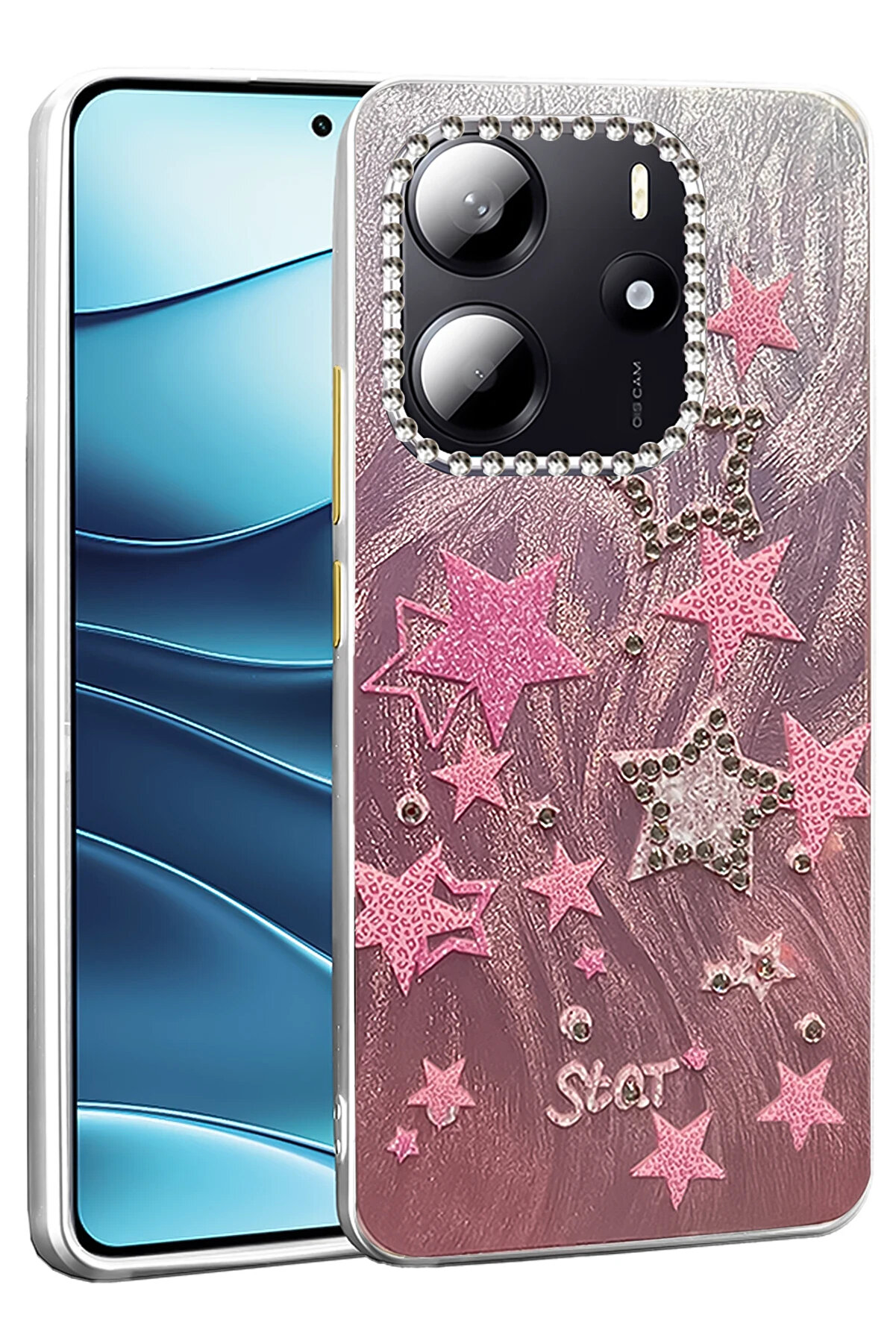 Buti̇k Harmonyaura Xi̇aomi̇ Redmi̇ Note 14 4G Kılıf Blade Aynalı Desenli̇ Kapak - Desen 7