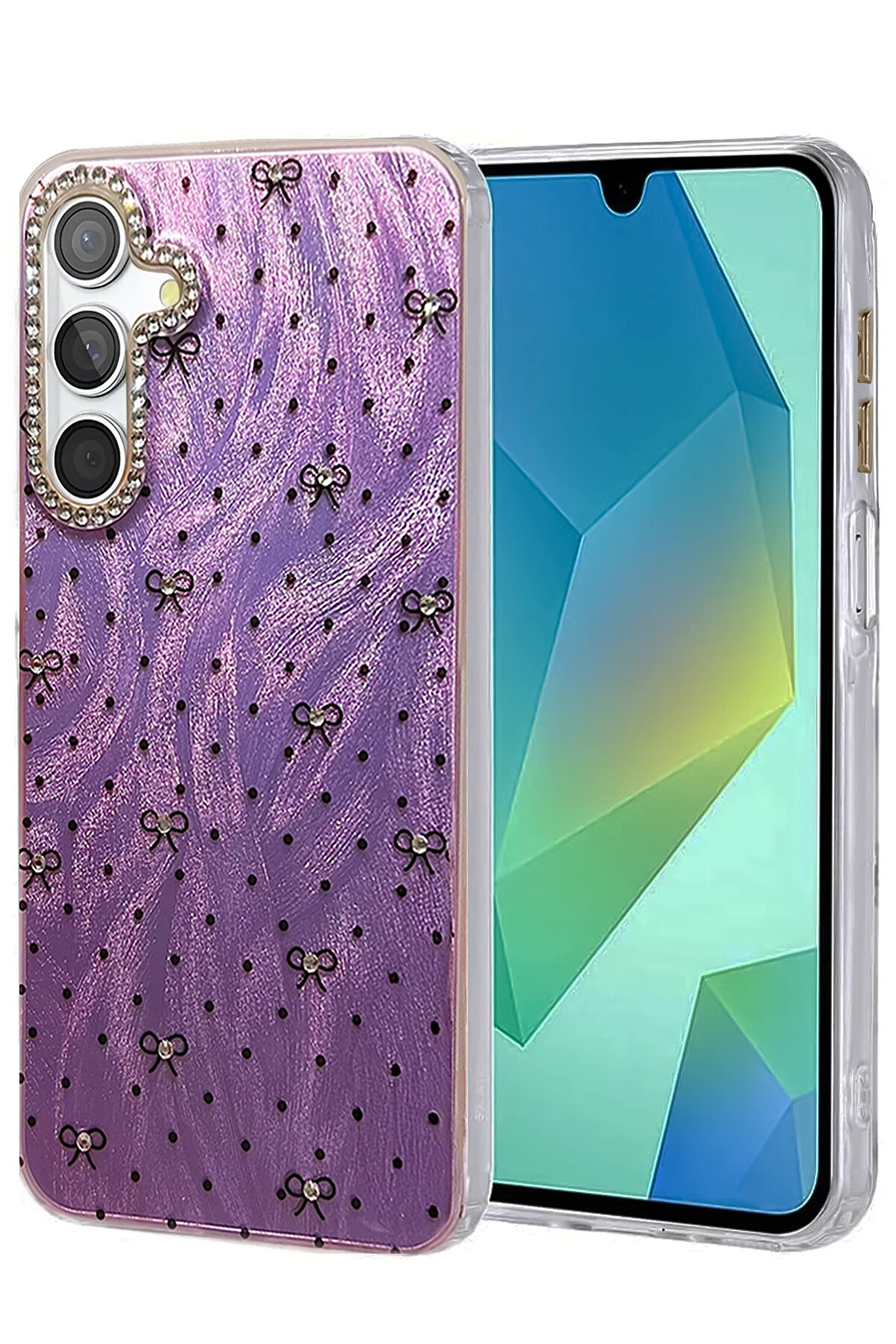 Harmonyaura Samsung Galaxy A15 4G Kılıf Blade Aynalı Desenli̇ Kapak - Desen 2-(5796)