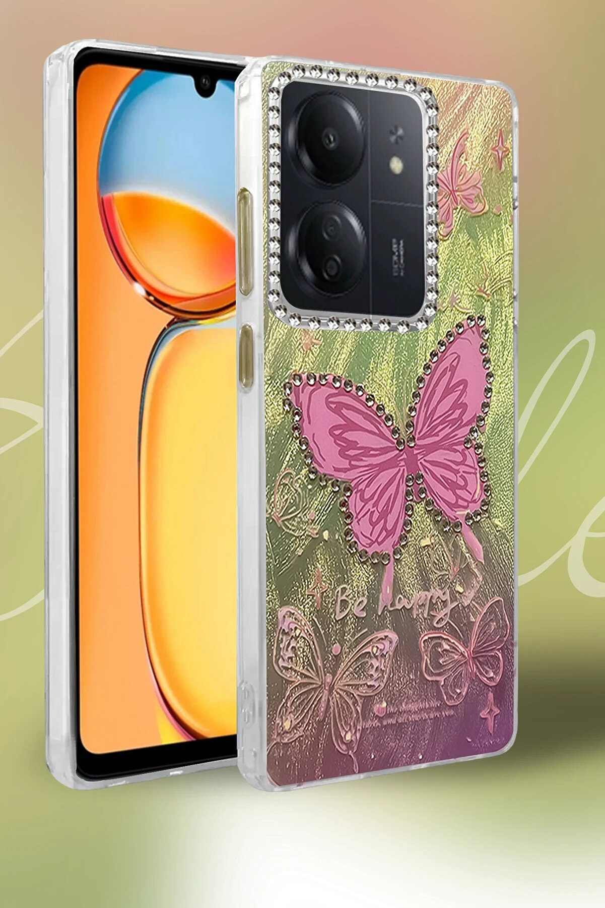 Buti̇k Harmonyaura Xi̇aomi̇ Redmi̇ 13C Kılıf Blade Aynalı Desenli̇ Kapak - Desen 8