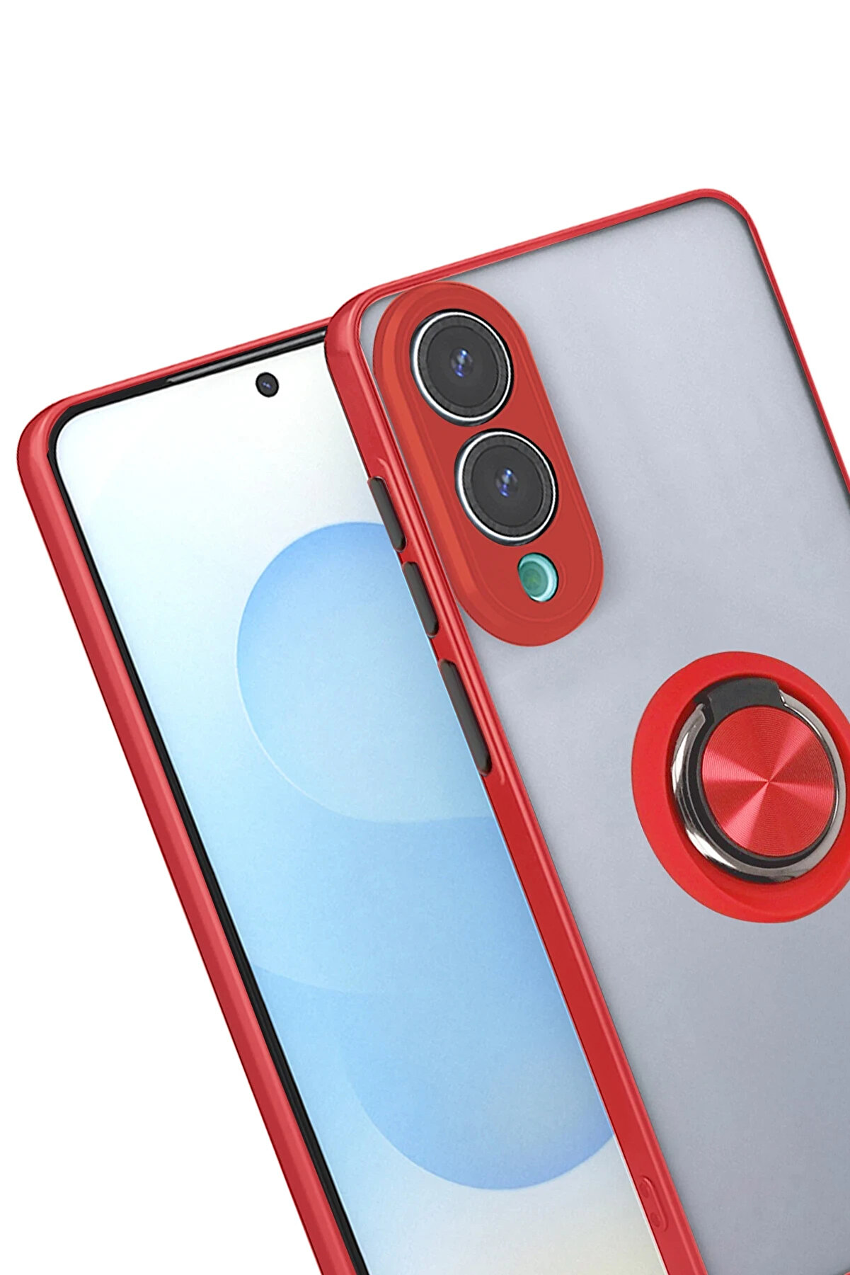 Buti̇k Harmonyaura Samsung Galaxy S25 Edge Kılıf Montreal Y&uuml;z&uuml;kl&uuml; Si̇li̇kon Kapak - Kırmızı