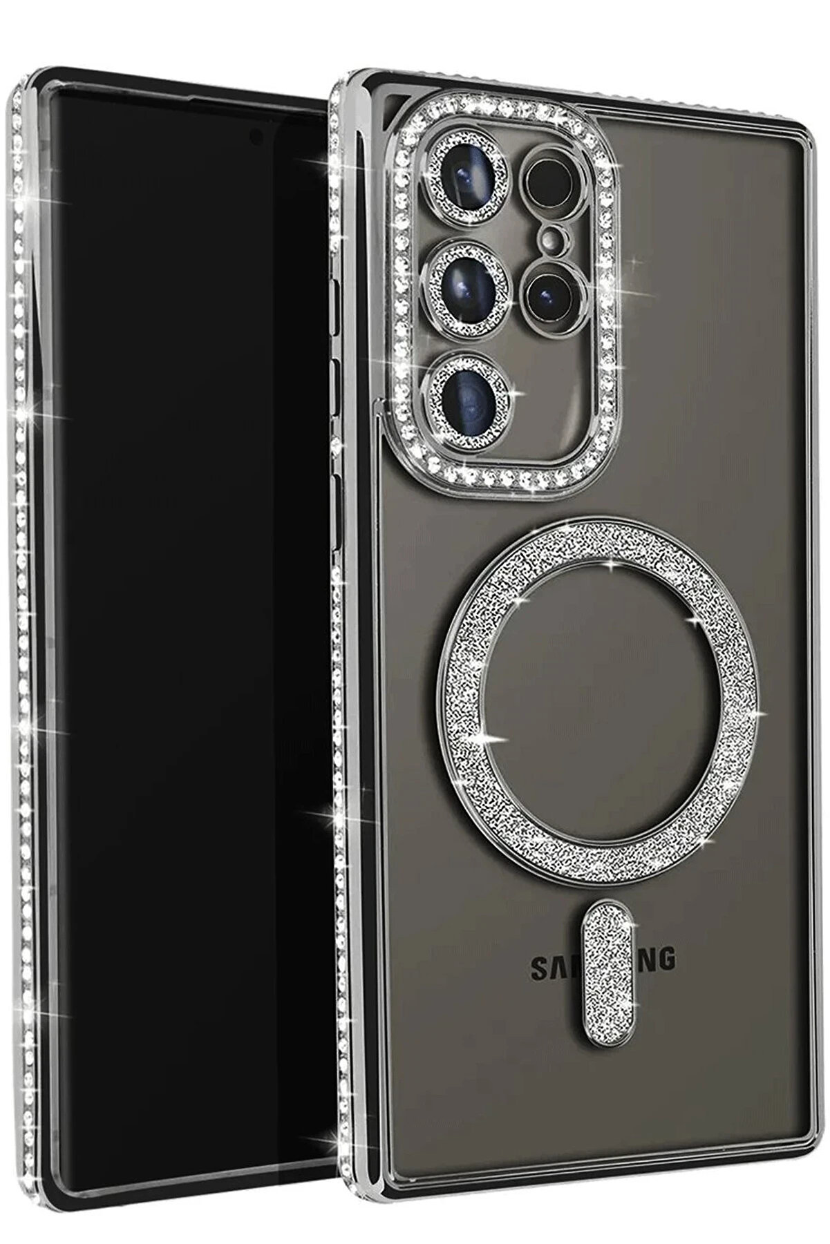 Buti̇k Harmonyaura Samsung Galaxy S23 Ultra Joke Si̇mli̇ Magneti̇csafe Kılıf - Si̇yah