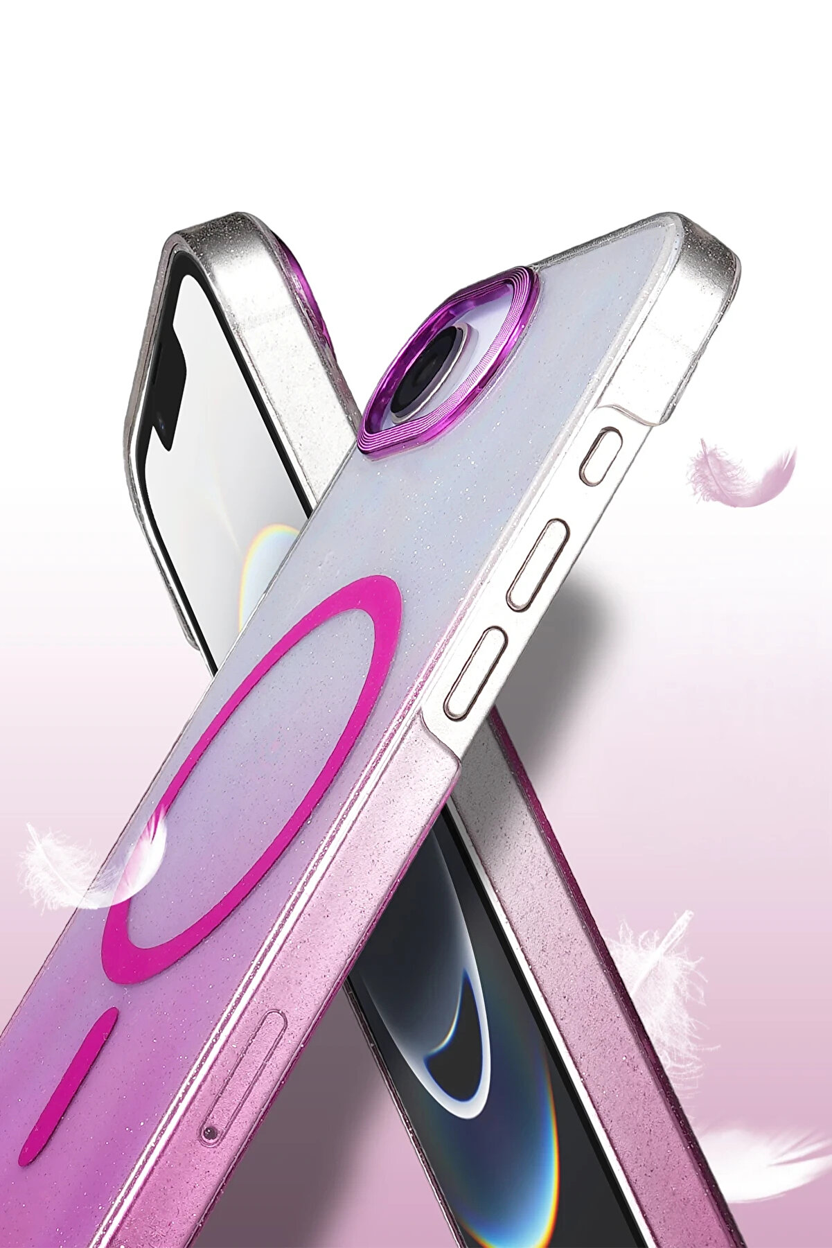 Buti̇k Harmonyaura Apple İphone 16E Glossy Magsafe Kapak - &Ccedil;&ouml;l Ti̇tanyum