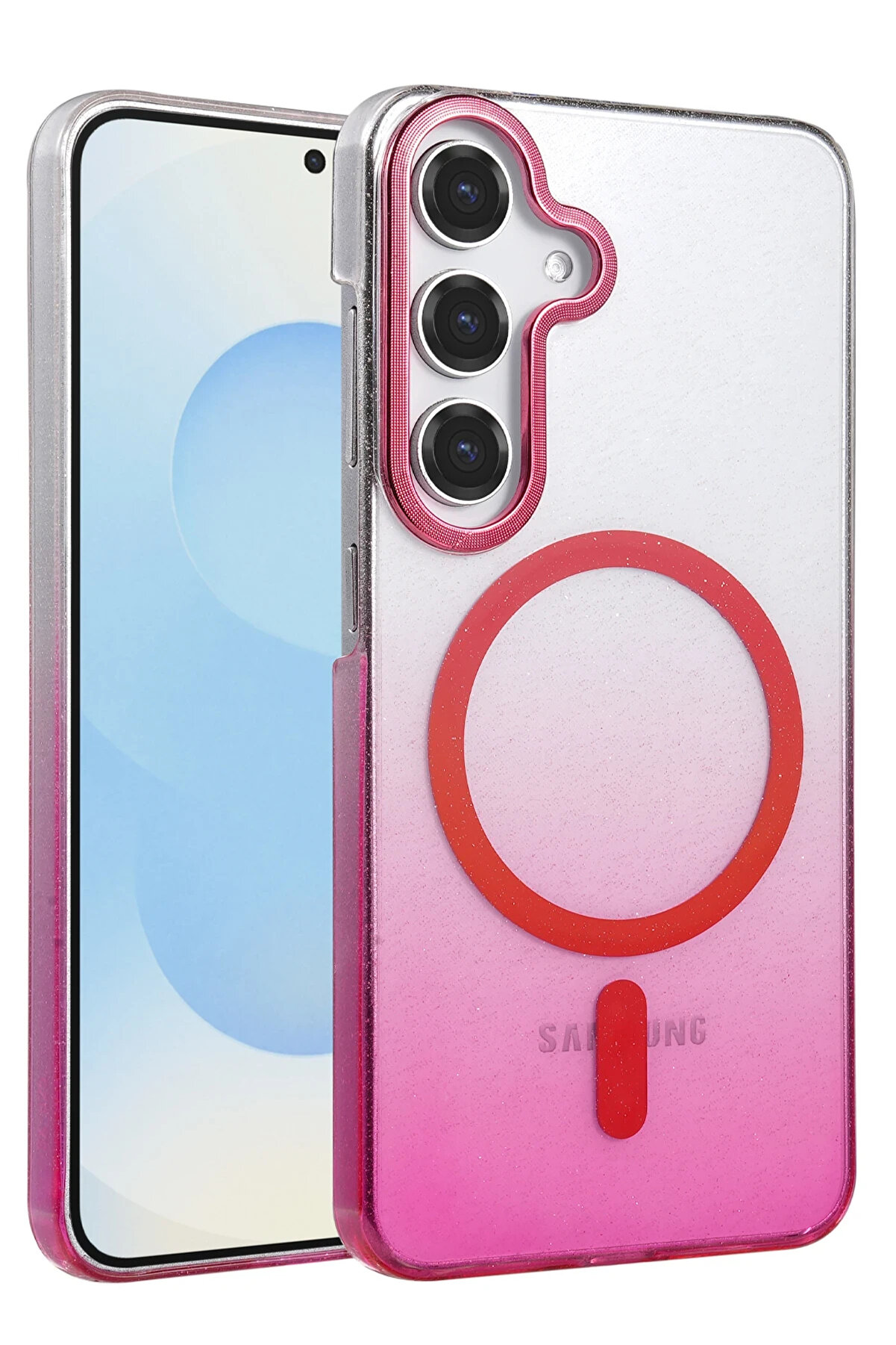 Buti̇k Harmonyaura Samsung Galaxy S23 Fe Glossy Magsafe Kapak - Pembe