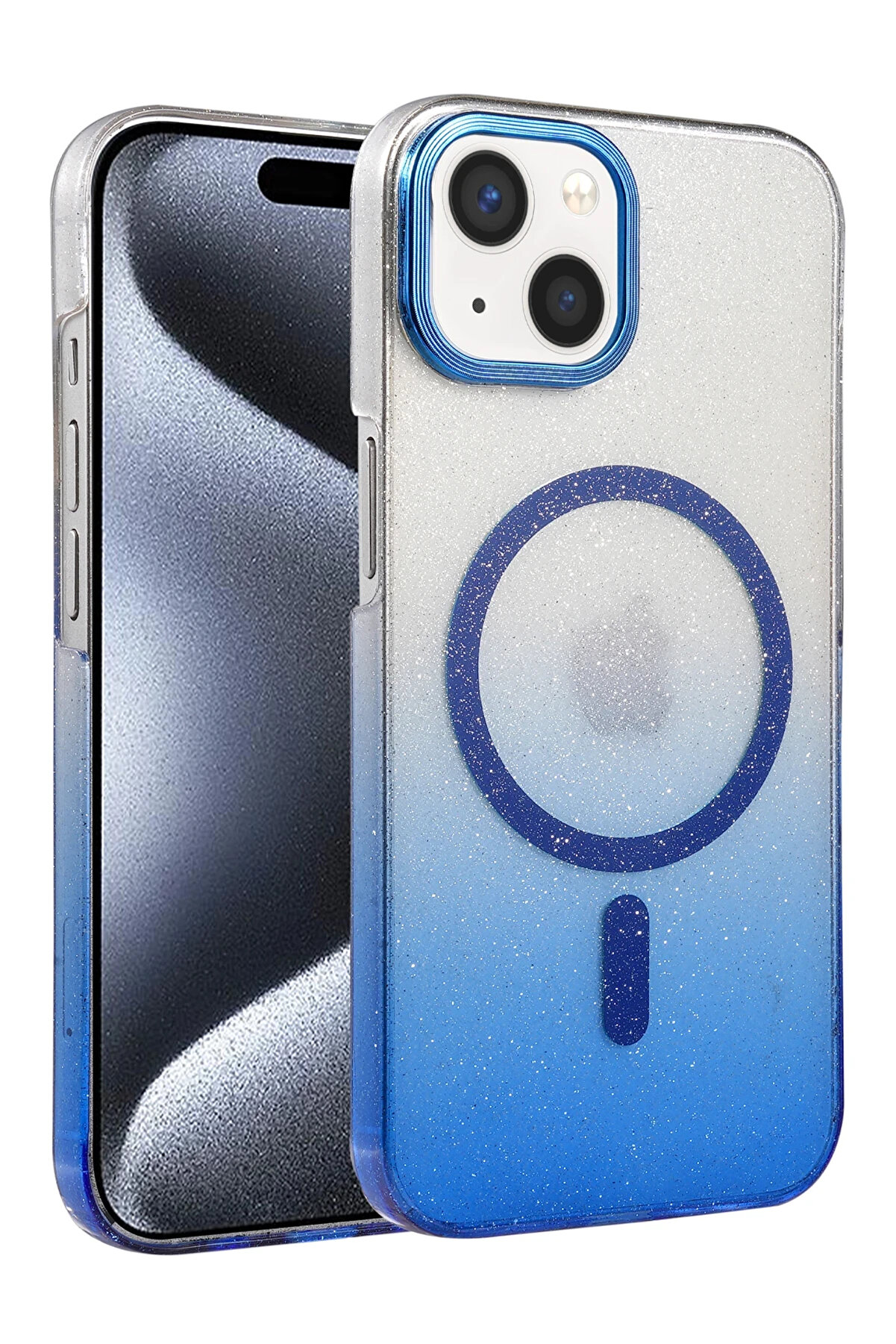 Buti̇k Harmonyaura Apple İphone 15 Plus Glossy Magsafe Kapak - Mavi̇